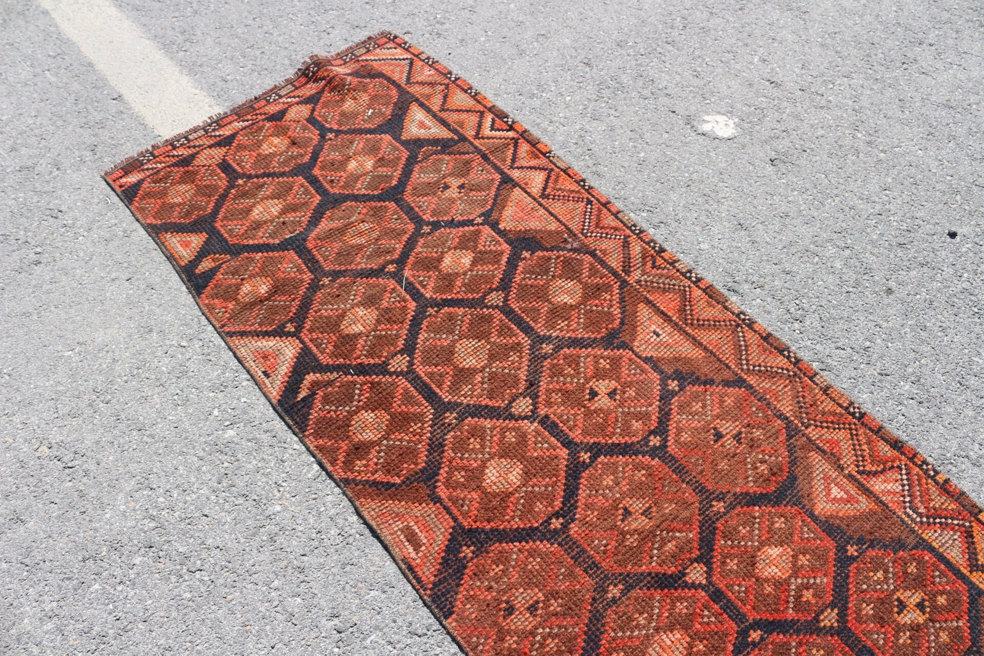 Türk Halıları, Koridor Halıları, Merdiven Halıları, Merdiven Halıları, 2.6x10 ft Runner Halısı, Vintage Halı, Kırmızı Ev Dekor Halıları, Fas Halısı, Yün Halıları