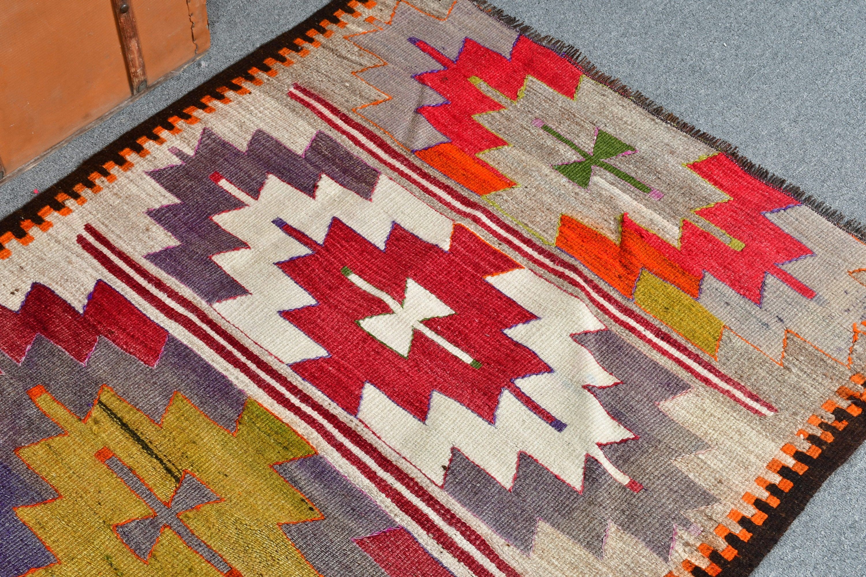 Red Bedroom Rug, Floor Rug, Kilim, Kitchen Rug, Vintage Rugs, Bathroom Rug, 2.8x5.2 ft Small Rug, Muted Rug, Rugs for Bathroom, Turkish Rug