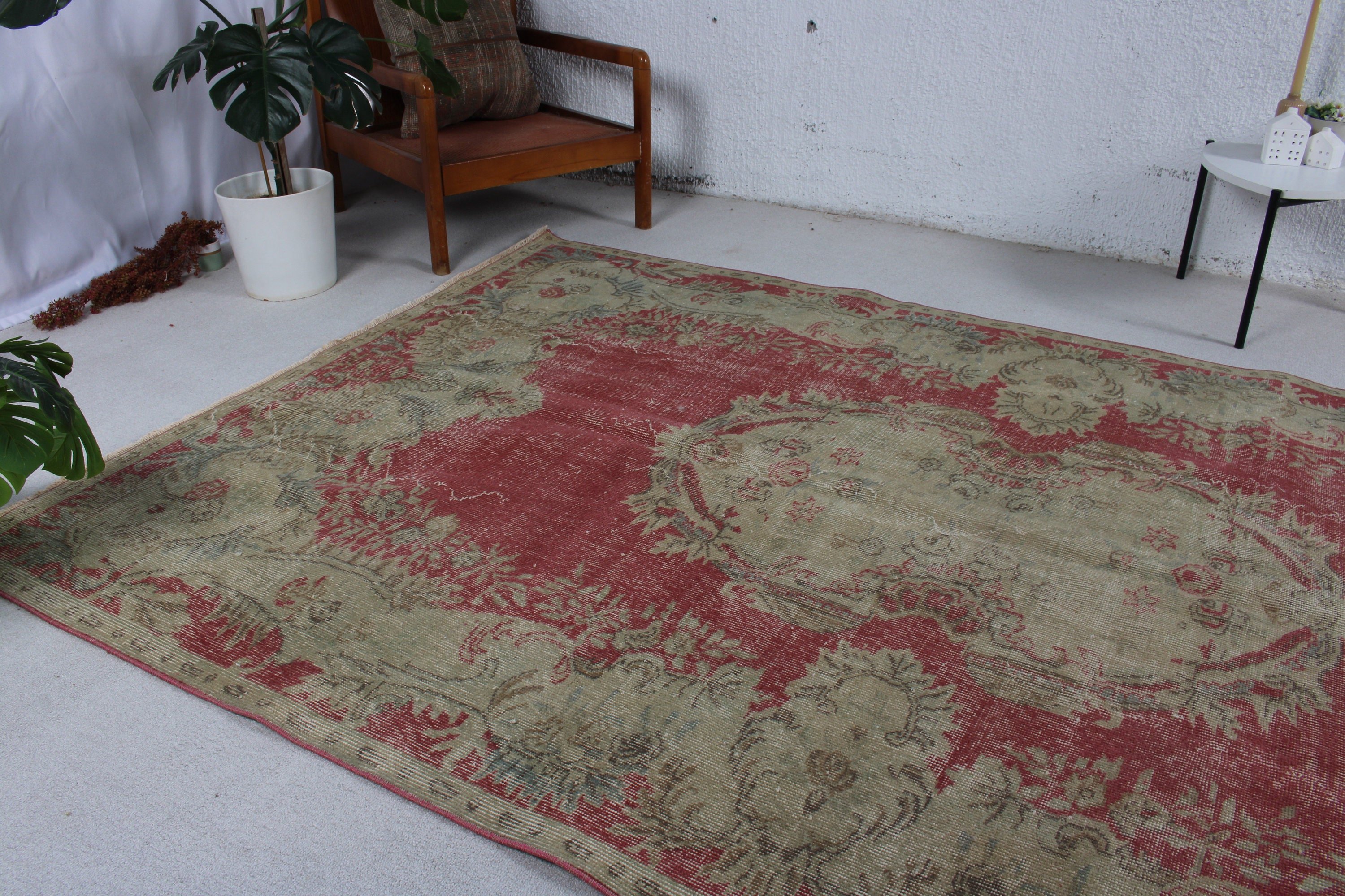 Oturma Odası Halıları, Türk Halıları, Vintage Halılar, Bej Nötr Halılar, Yer Halıları, 5,9x9,3 ft Büyük Halılar, Modern Halı, Salon Halıları, Salon Halısı