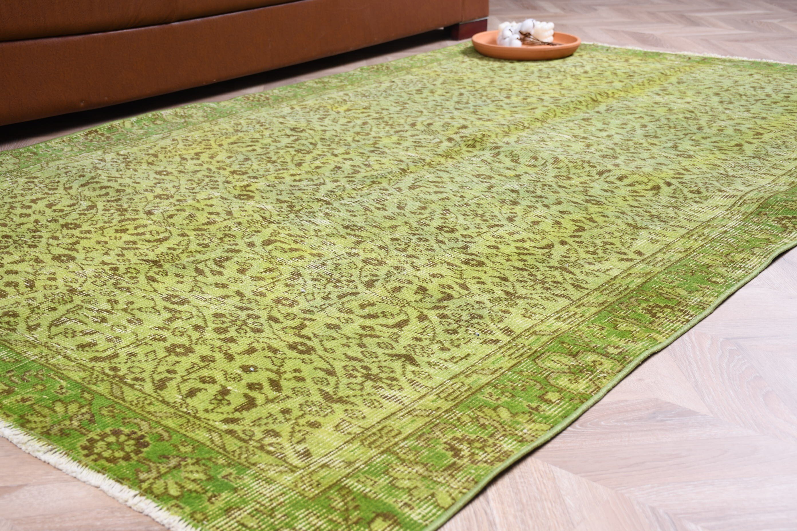 Cool Rugs, Nursery Rug, 4.4x7.6 ft Area Rugs, Green Wool Rug, Rugs for Nursery, Art Rug, Bedroom Rugs, Floor Rug, Vintage Rugs, Turkish Rug