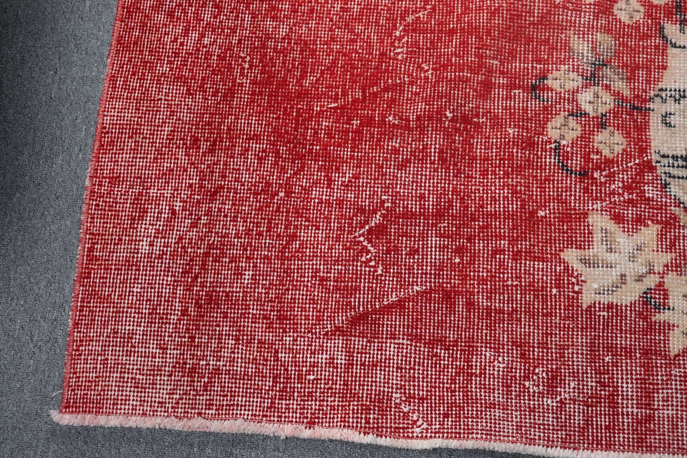 Red Kitchen Rug, 3.6x6.5 ft Accent Rug, Home Decor Rugs, Turkish Rug, Entry Rug, Bedroom Rugs, Rugs for Kitchen, Vintage Rug, Wool Rug