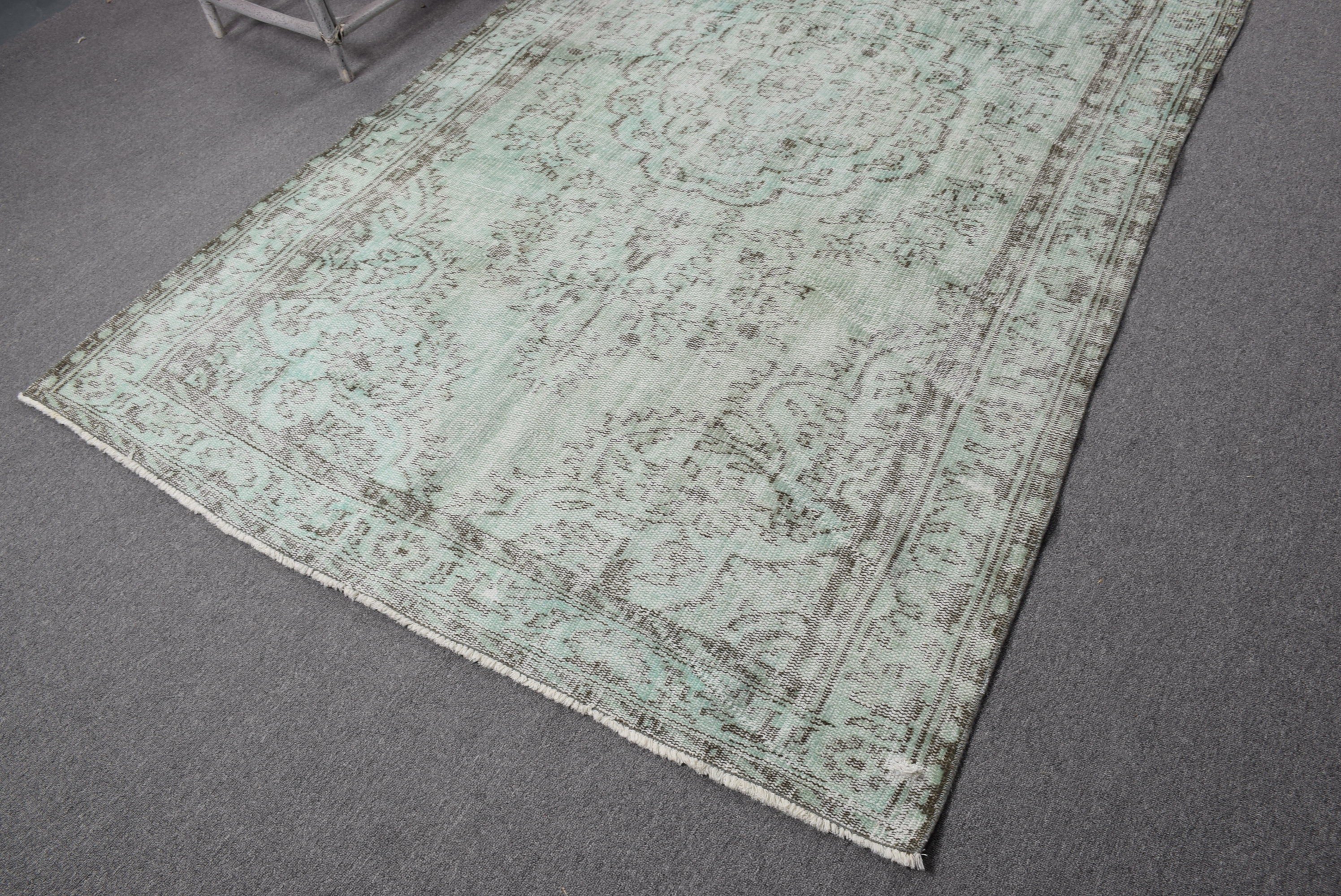 Wool Rugs, Dining Room Rug, 5x8.7 ft Large Rug, Green Cool Rug, Vintage Rugs, Turkish Rug, Living Room Rugs, Kitchen Rugs, Nomadic Rugs