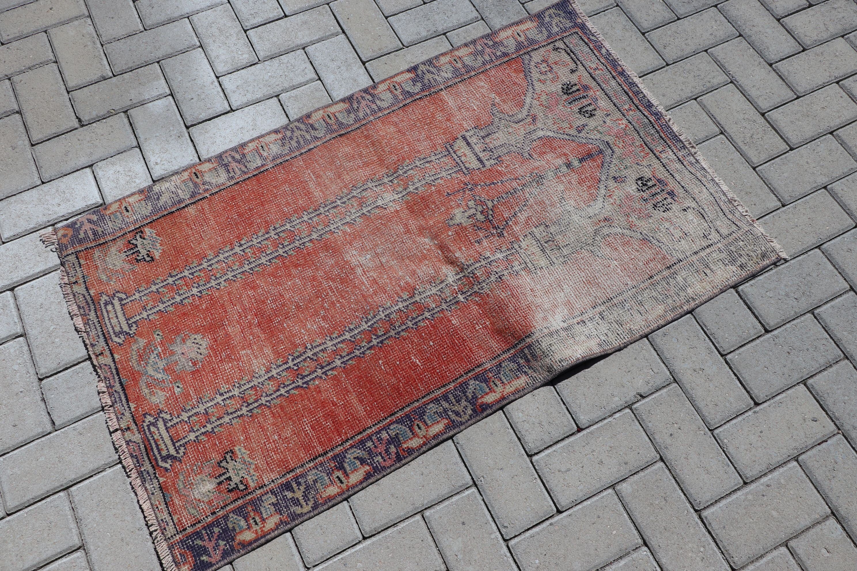 2.5x4 ft Small Rugs, Turkish Rug, Antique Rug, Entry Rug, Rugs for Wall Hanging, Nursery Rugs, Red Wool Rugs, Vintage Rugs