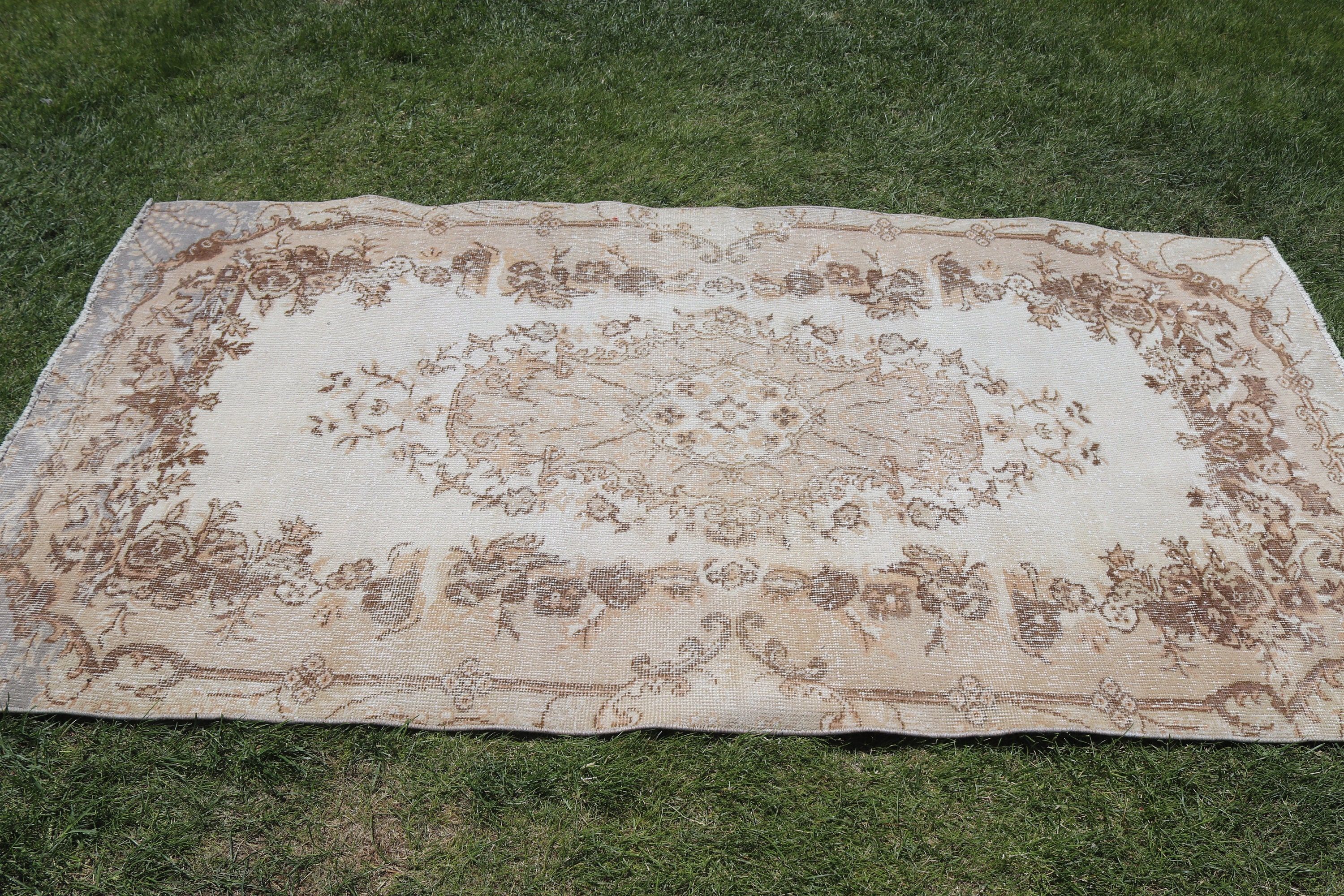 Kitchen Rugs, Outdoor Rug, Rugs for Area, Vintage Rug, Bedroom Rugs, Turkish Rug, Beige  3.6x7.2 ft Area Rug