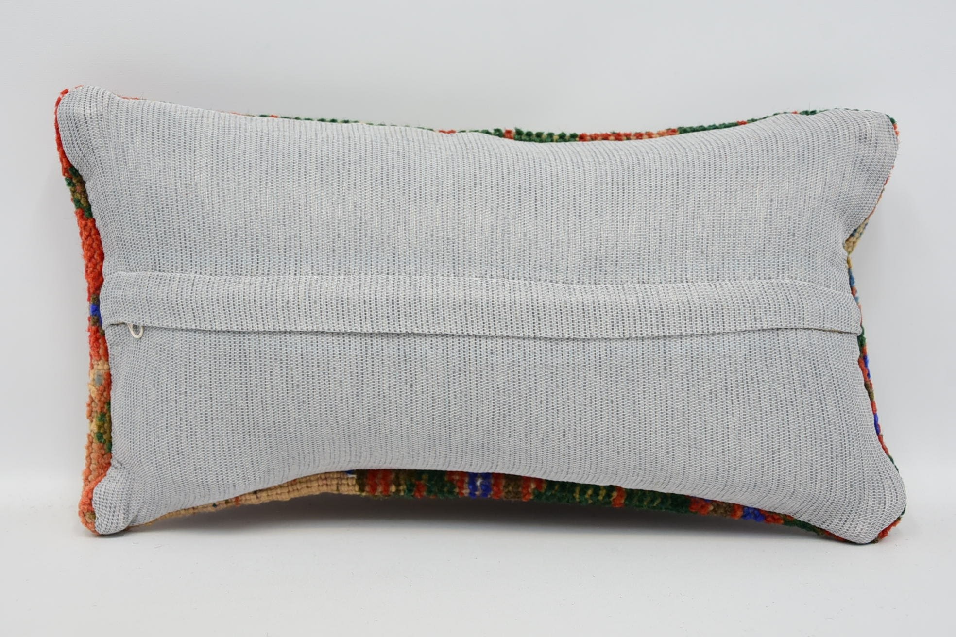 Bolster Kırlent Kılıfı, Ev Dekor Yastık, 8"x16" Yeşil Yastık, Kilim Minder Sham, Boho Yastık, Türk Halıları Yastık Kılıfı