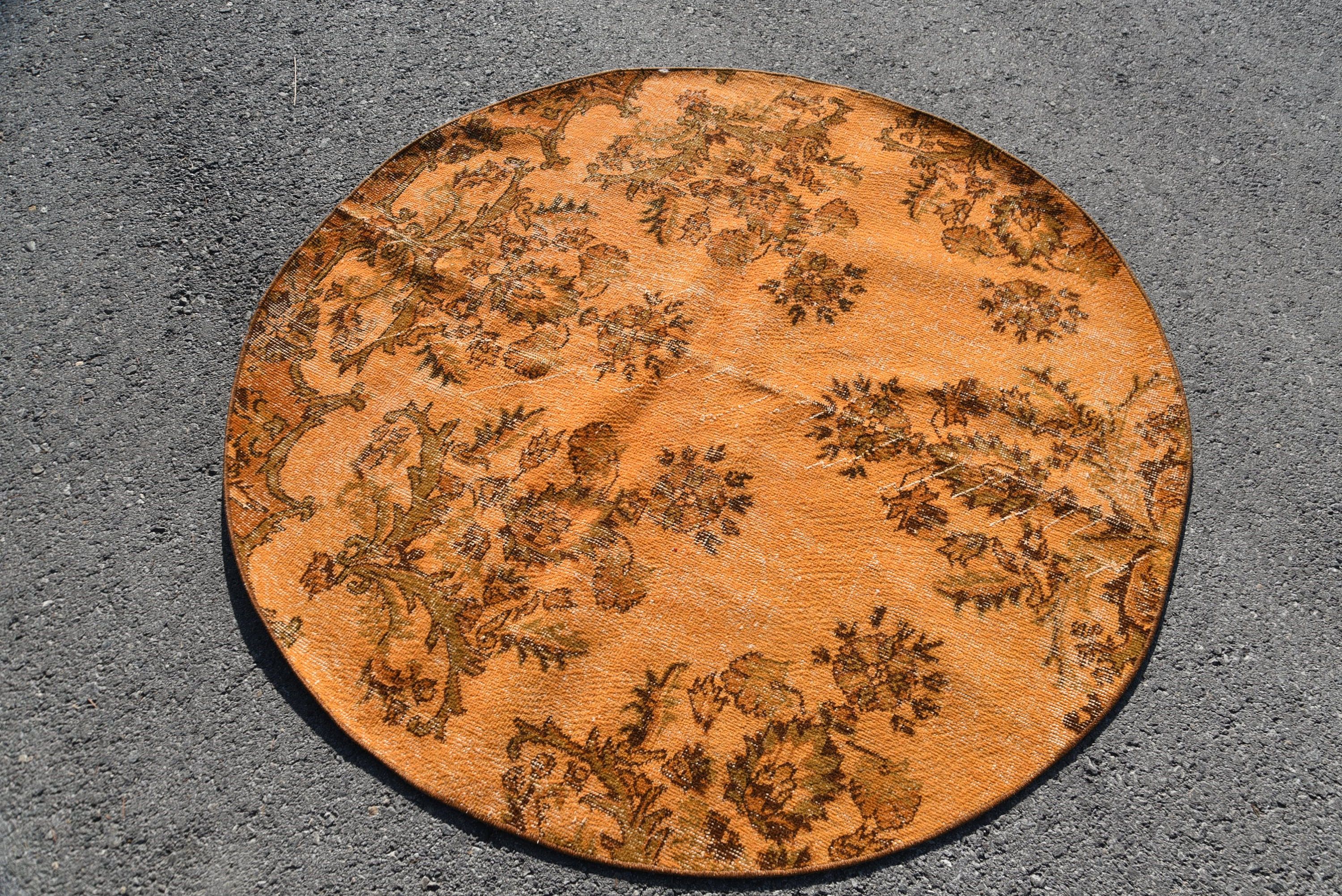 Living Room Rug, Anatolian Rugs, Vintage Rug, Turkish Rug, Floor Rug, Rugs for Kitchen, 5x5 ft Area Rug, Indoor Rug, Distressed Rugs