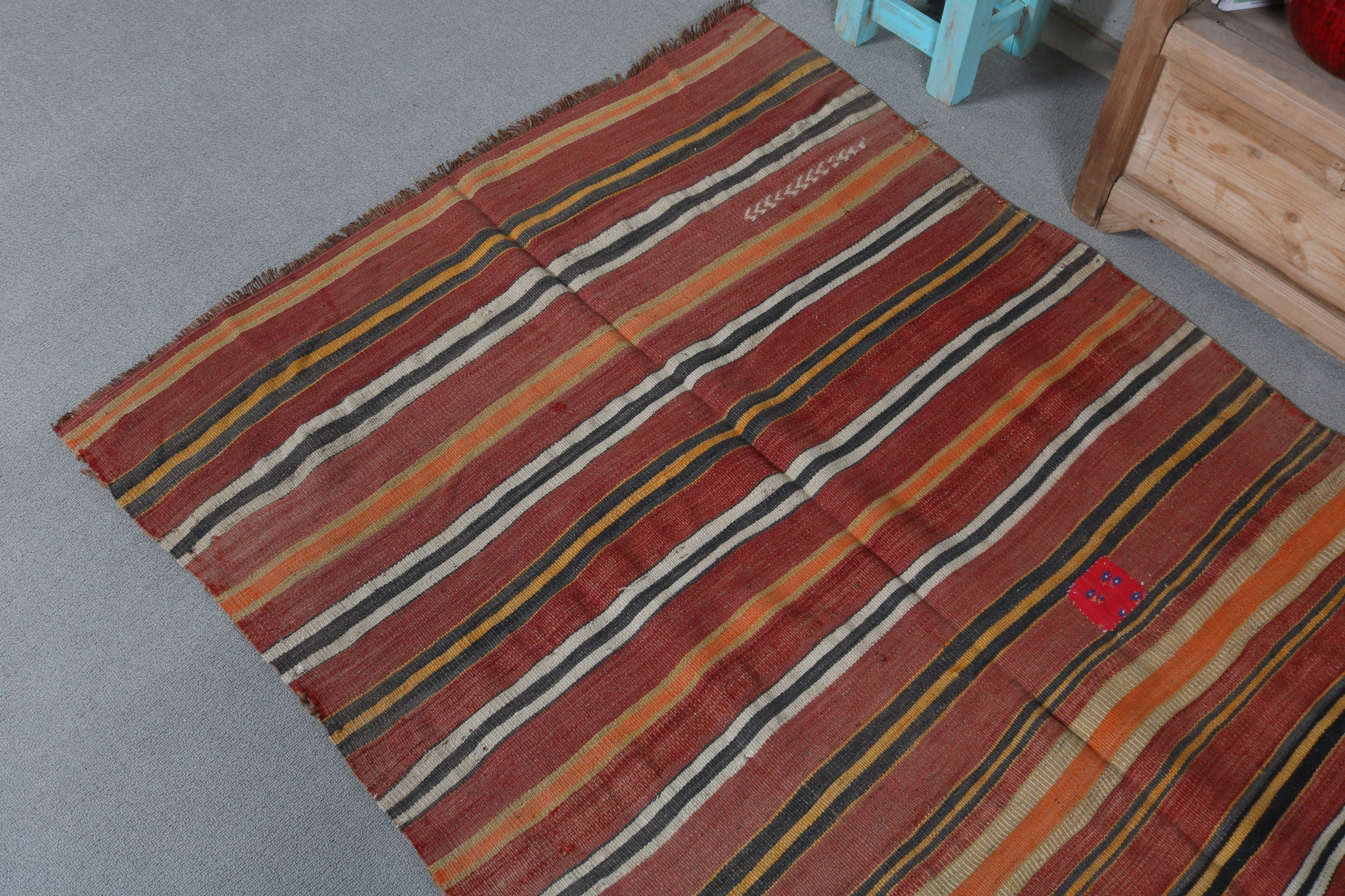 Türk Halısı, Çocuk Halıları, Yer Halıları, Kilim, Oryantal Halı, 3,4x7,1 ft Alan Halıları, Kırmızı Soğuk Halılar, El Dokuma Halı, Vintage Halı