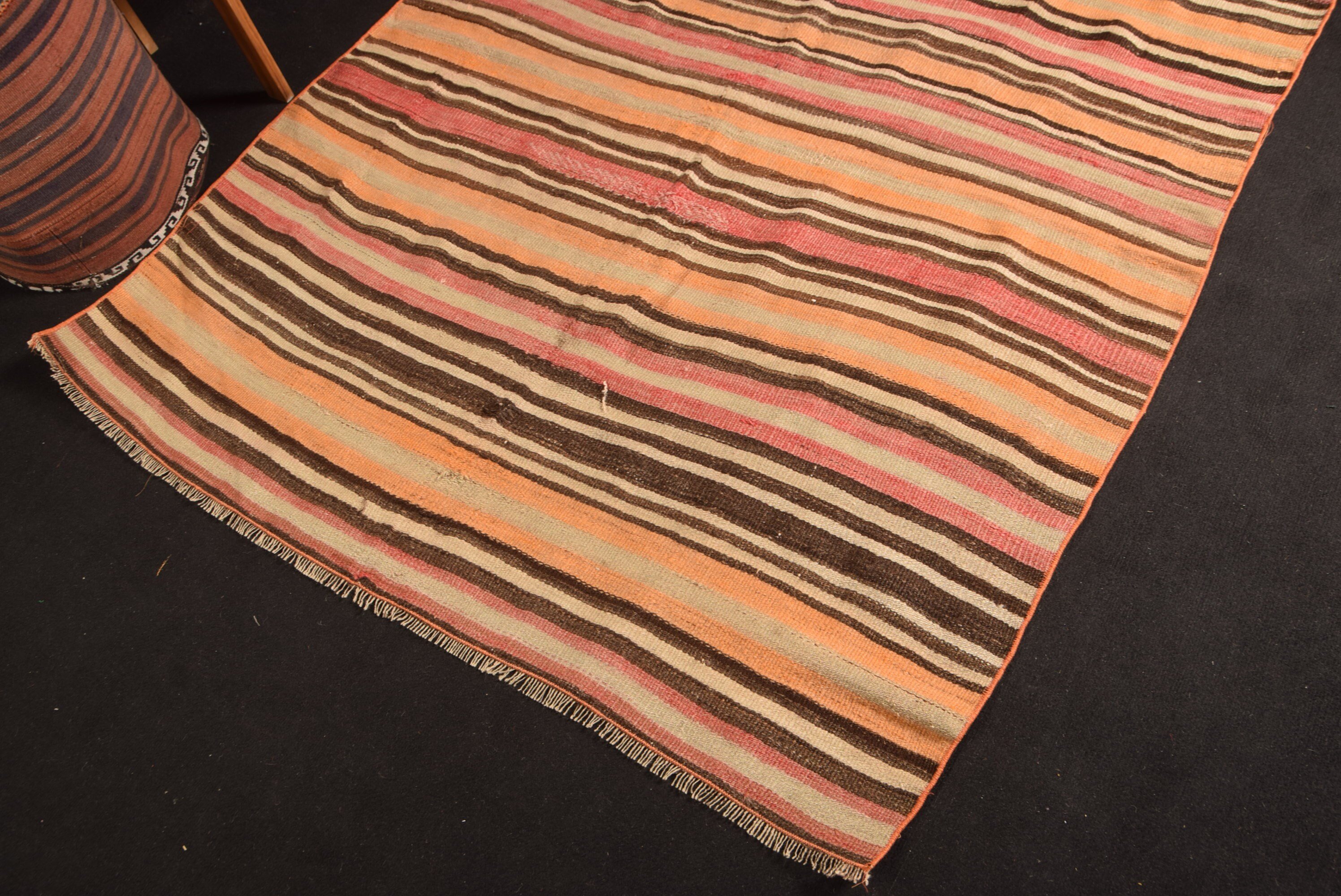 Kilim, Vintage Halı, Yatak Odası Halısı, 4.9x5.9 ft Alan Halısı, Yatak Odası Halıları, Turuncu Soğuk Halılar, Anadolu Halısı, Çocuk Halıları, Türk Halısı, Eski Halı