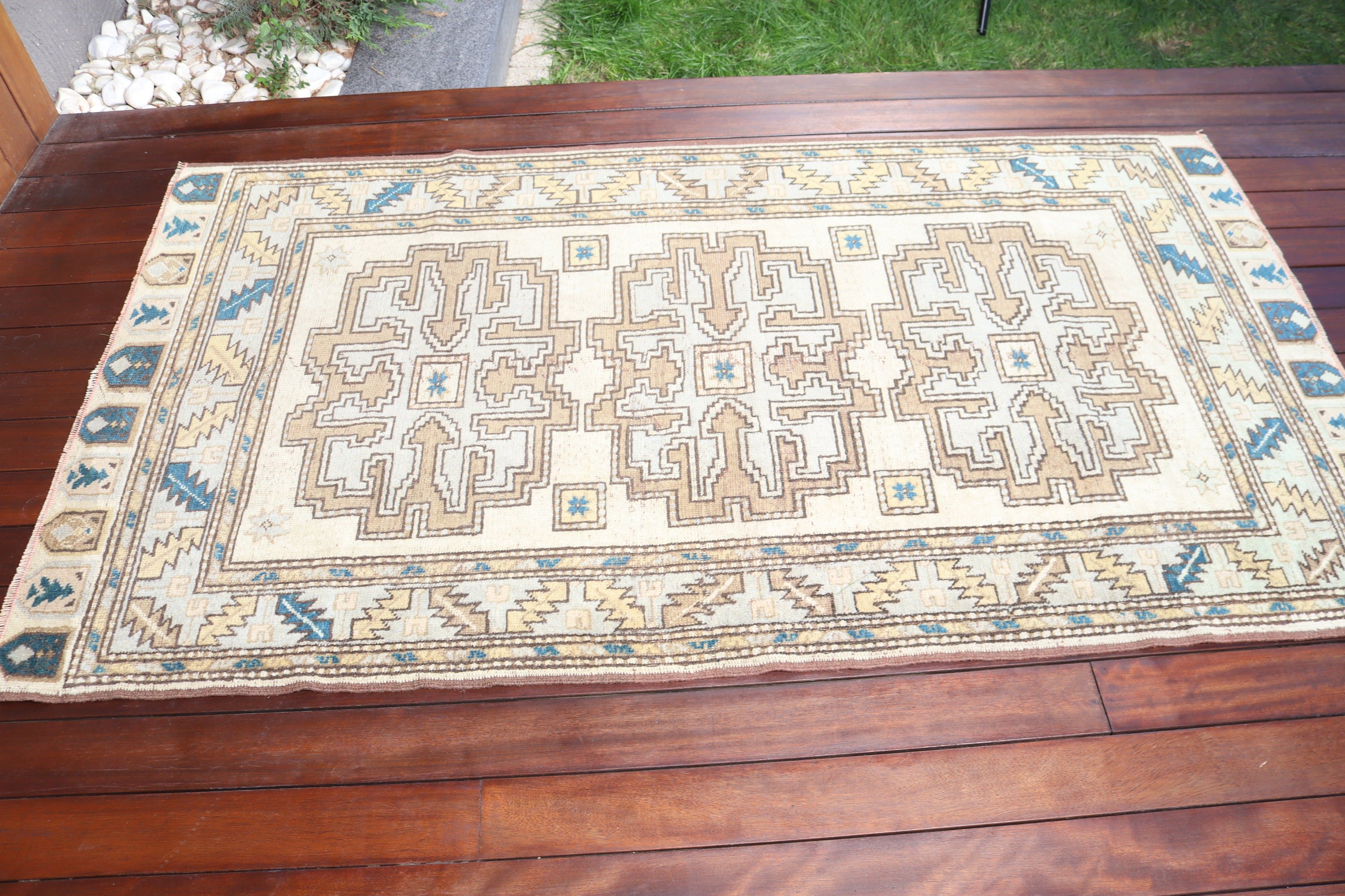 Lüks Halı, 3,3x6 ft Aksan Halıları, Giriş Halıları, Bej Açıklama Halısı, Çocuk Odası Halıları, Aksan Halıları, Yatak Odası Halısı, Vintage Halı, Türk Halıları