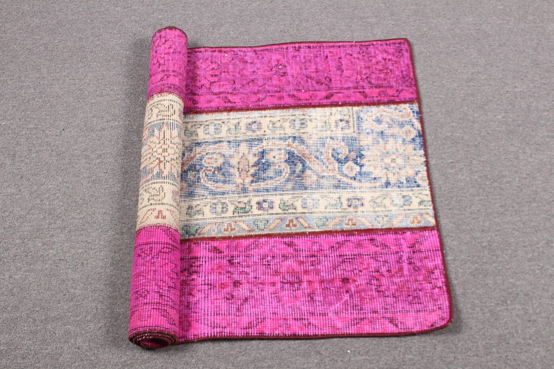 Banyo Halısı, Mutfak Halısı, Mutfak Halıları, 2,4x4 ft Küçük Halı, Fas Halısı, Türk Halısı, Vintage Halı, Pembe Ev Dekor Halıları, Çocuk Halısı