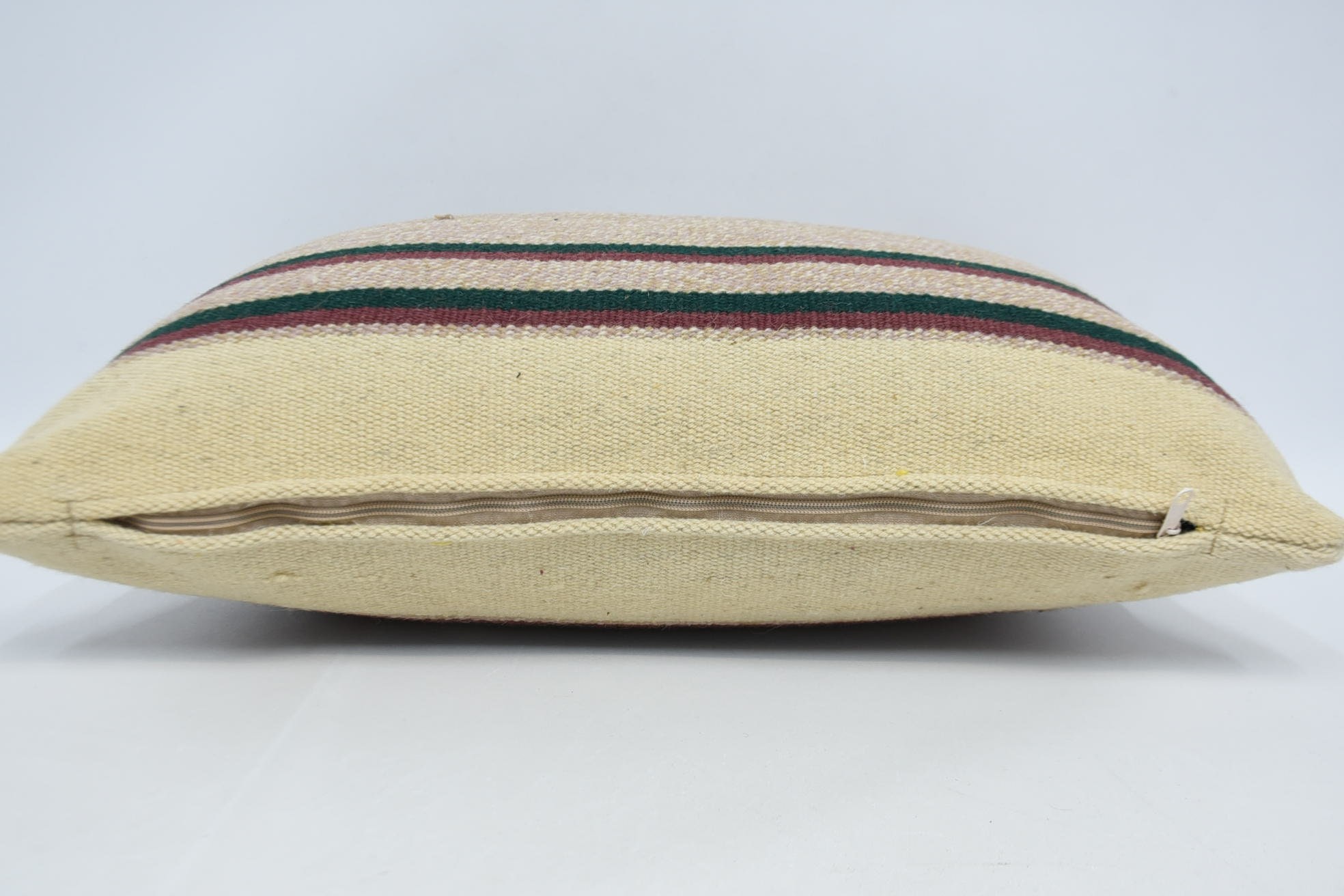 Vintage Kilim Pillow, Boho Pillow Sham Cover, Wool Kilim Pillow Pillow, Boho Pillow, 16"x24" Beige Cushion Cover, Customized Cushion Cover