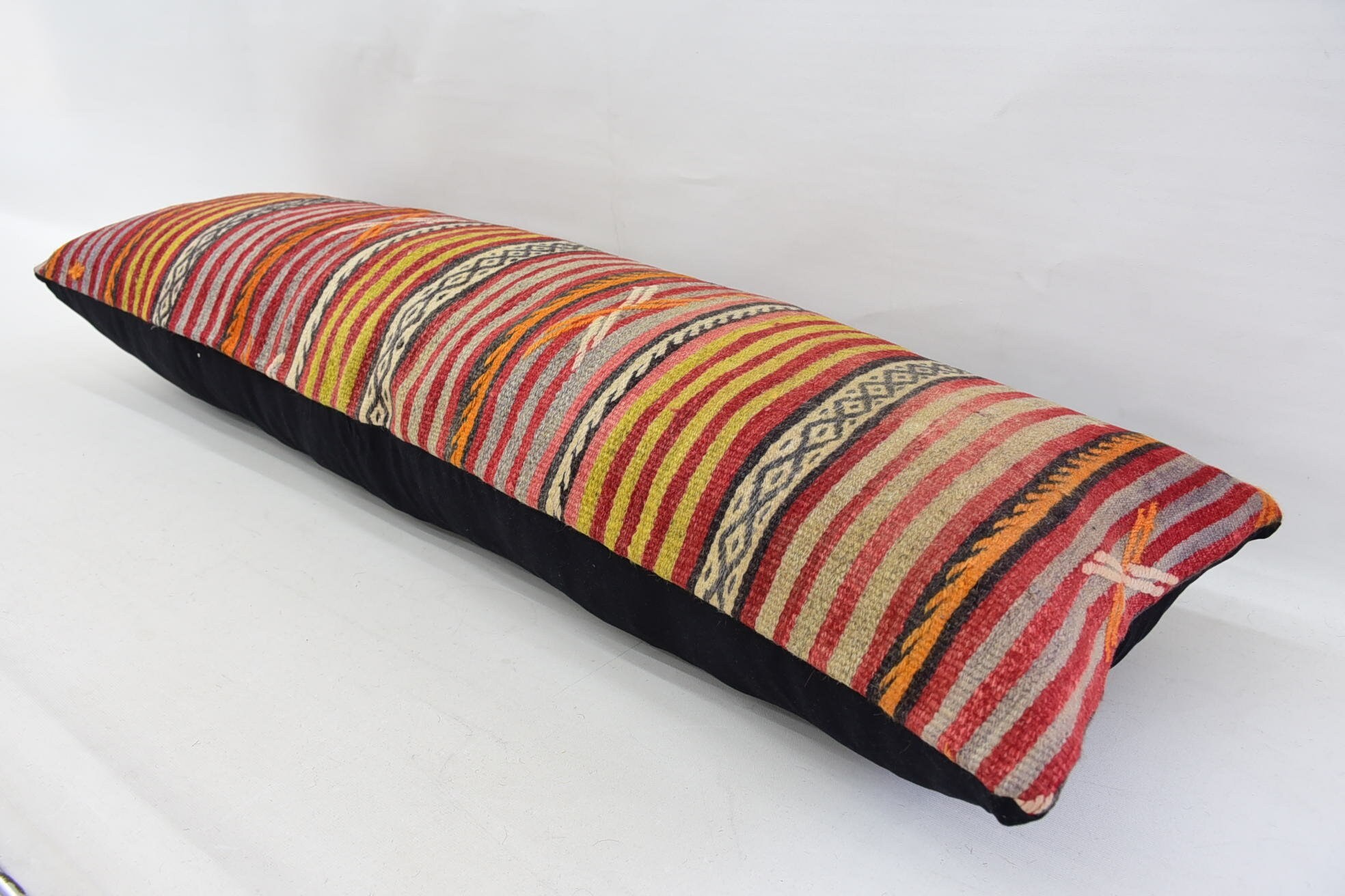 Kilim Pillow Cover, Nomadic Pillow Cover, Vintage Pillow, Boho Pillow, 16"x48" Red Cushion Cover