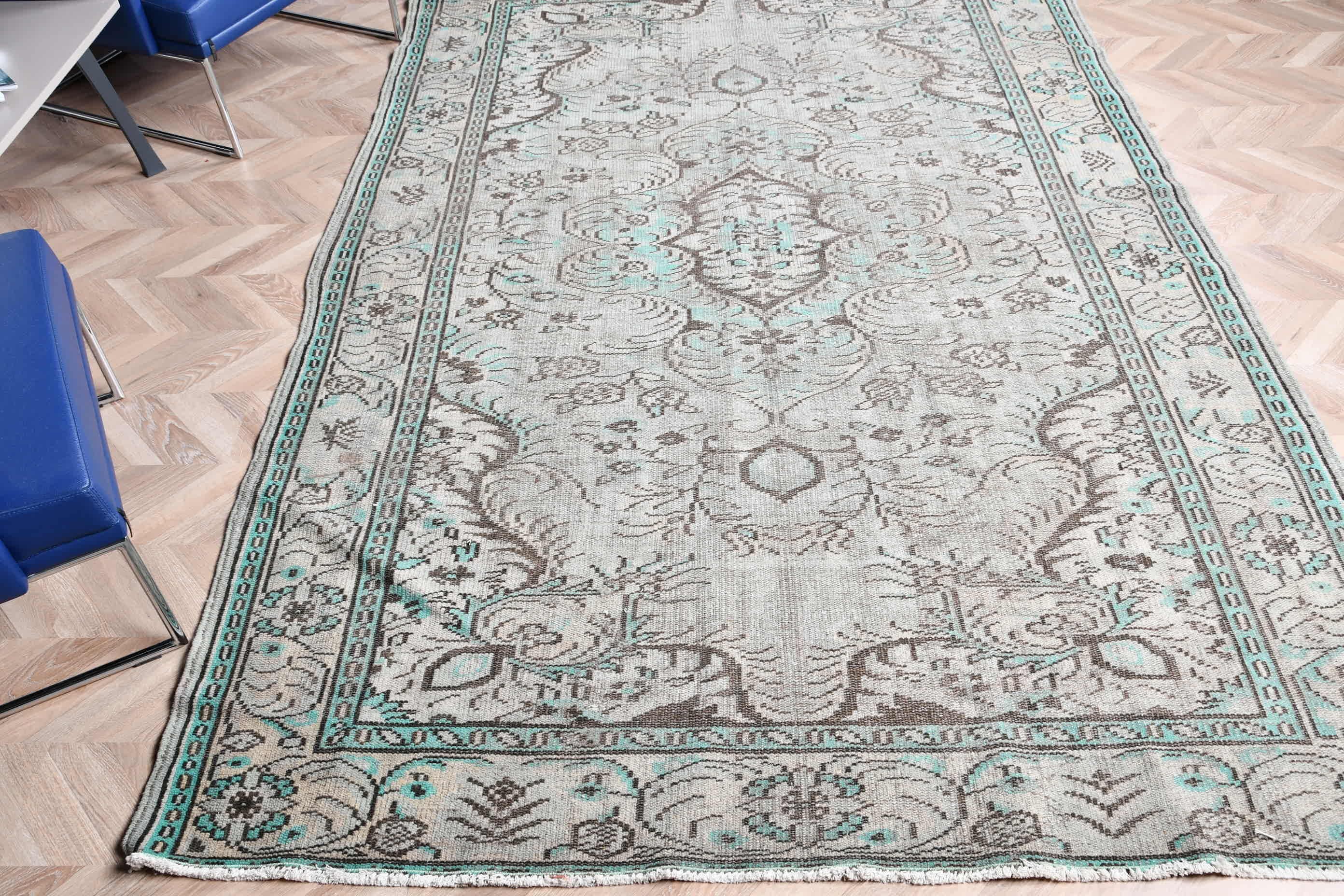 Antique Rug, Bedroom Rugs, Rugs for Salon, Oriental Rug, Vintage Rug, 6.2x9.5 ft Large Rugs, Green Anatolian Rugs, Turkish Rug, Salon Rugs