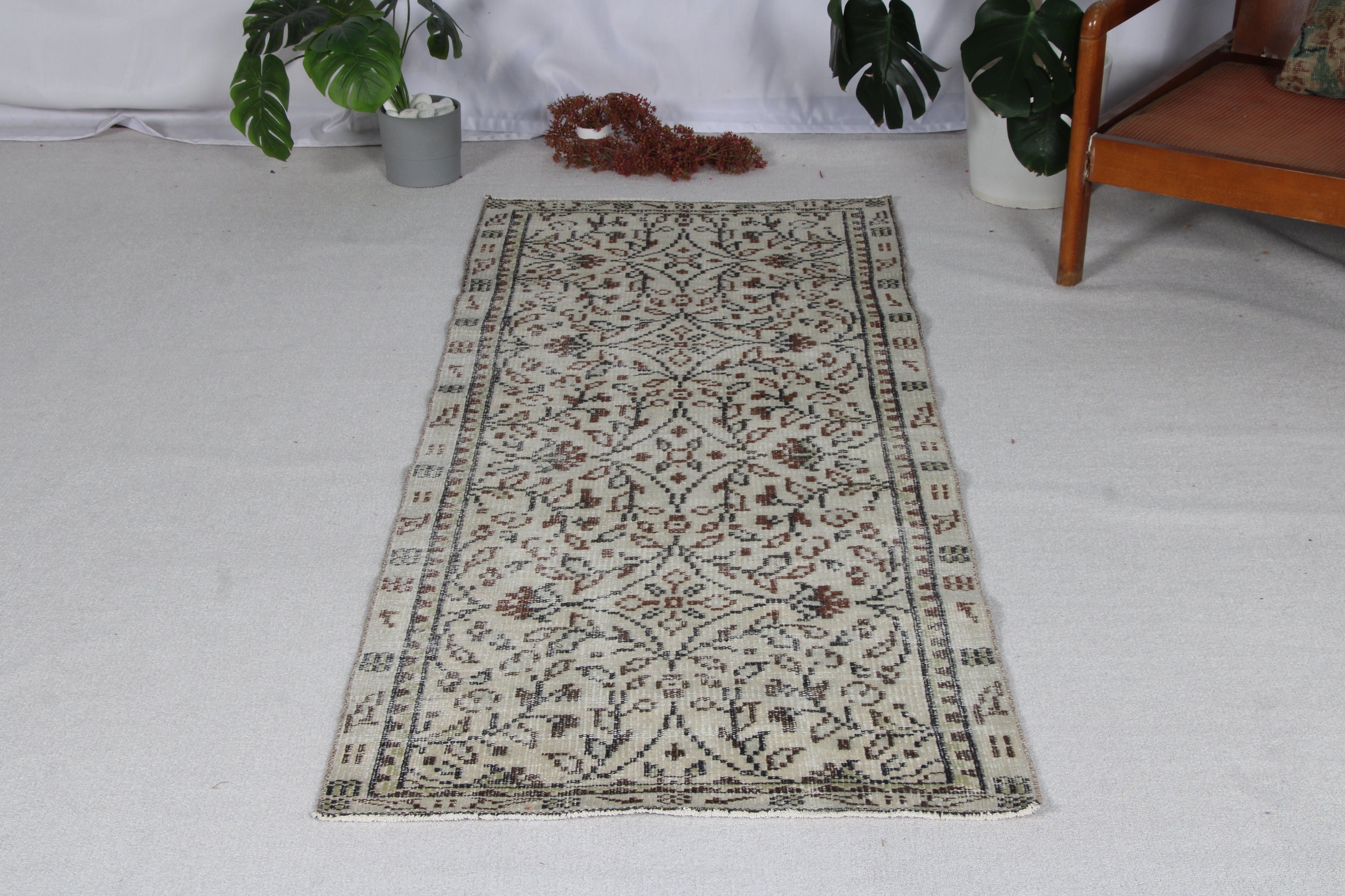 Yer Halısı, Türk Halıları, 2.6x6.6 ft Runner Halısı, Vintage Halı, Kahverengi Mutfak Halıları, Uzun Yolluk Halısı, Düz Dokuma Halısı, Boho Halıları, Koridor Halısı