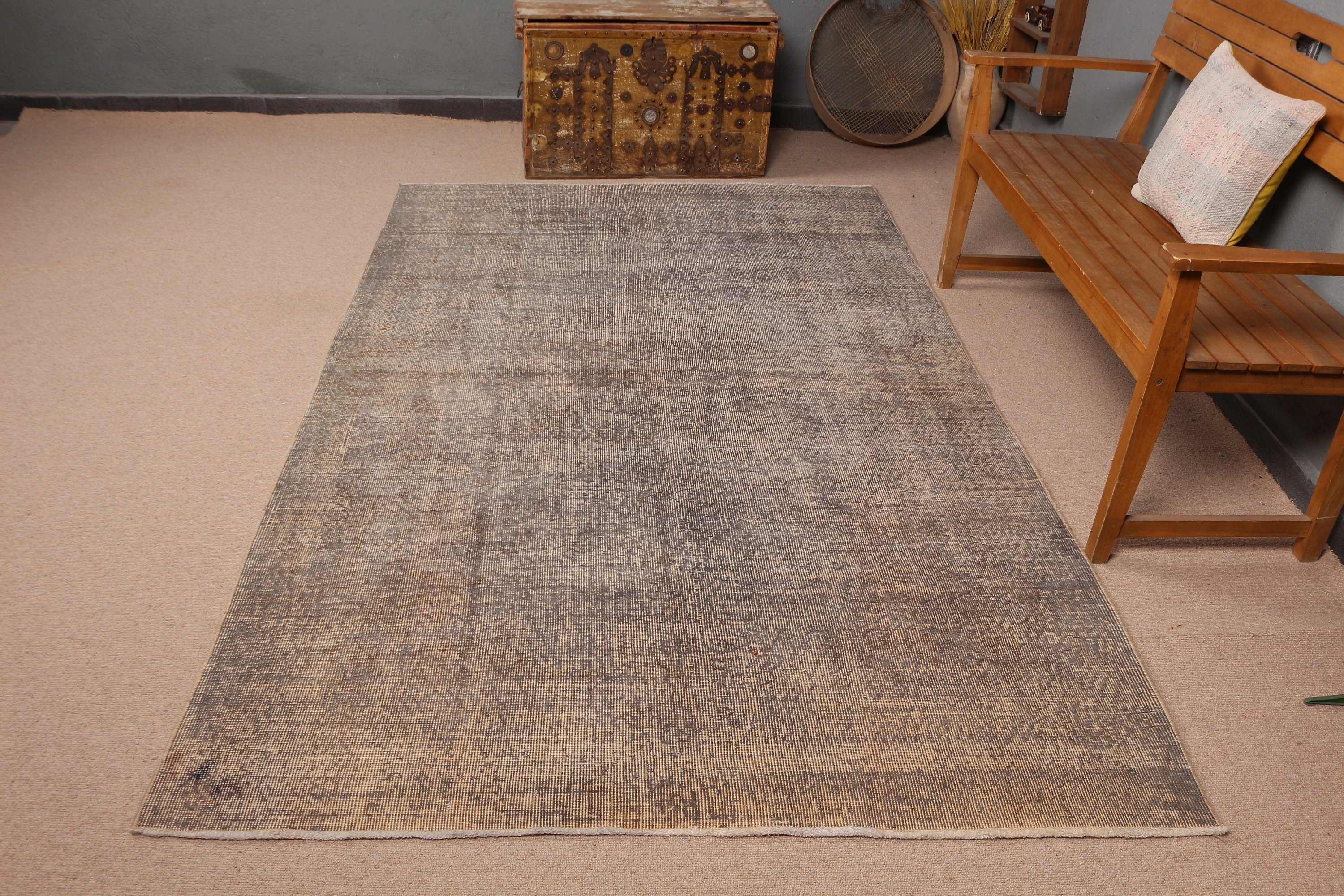 Retro Rug, Oushak Rugs, Gray Kitchen Rug, Salon Rug, Turkish Rug, Home Decor Rugs, Vintage Rugs, Dining Room Rugs, 5.2x8.2 ft Large Rugs