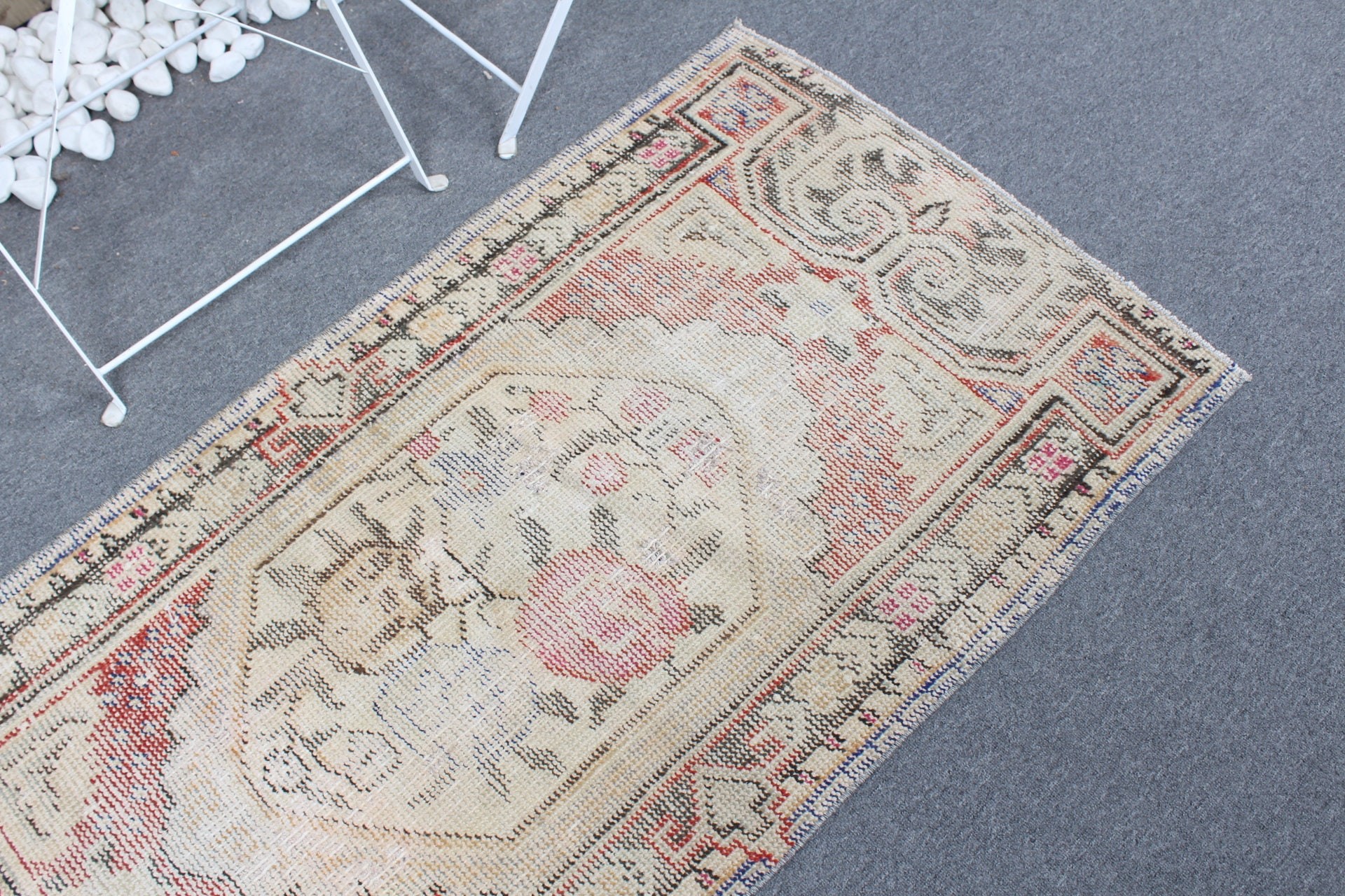 Floor Rug, Kitchen Rugs, Beige Oushak Rug, Turkish Rug, Entry Rugs, 2.4x4.8 ft Small Rugs, Moroccan Rug, Vintage Rugs, Rugs for Entry