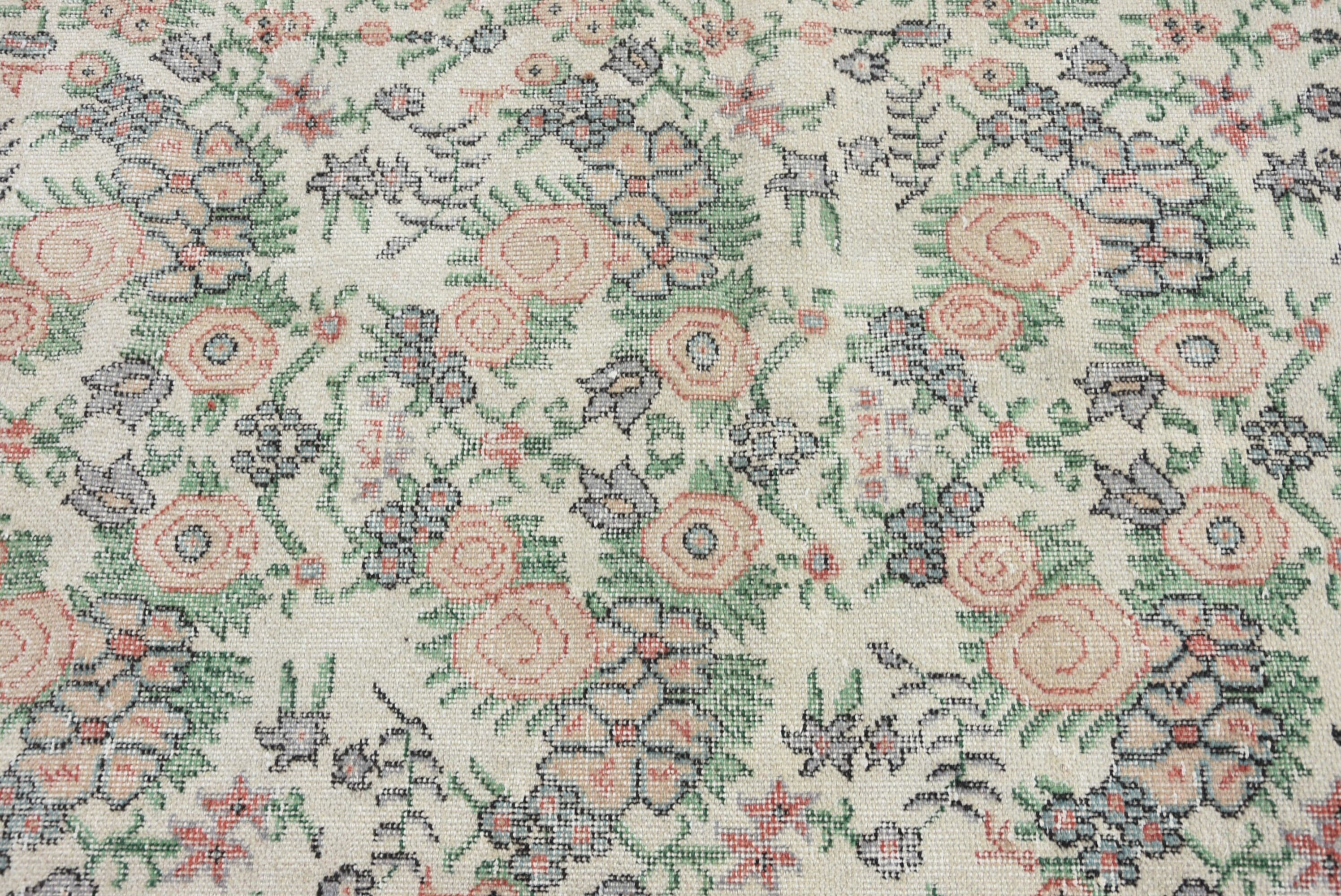 Living Room Rug, Rugs for Nursery, Turkish Rug, Vintage Rugs, 3.7x6.7 ft Area Rugs, Antique Rug, Nursery Rugs, Red Oushak Rug, Cool Rug