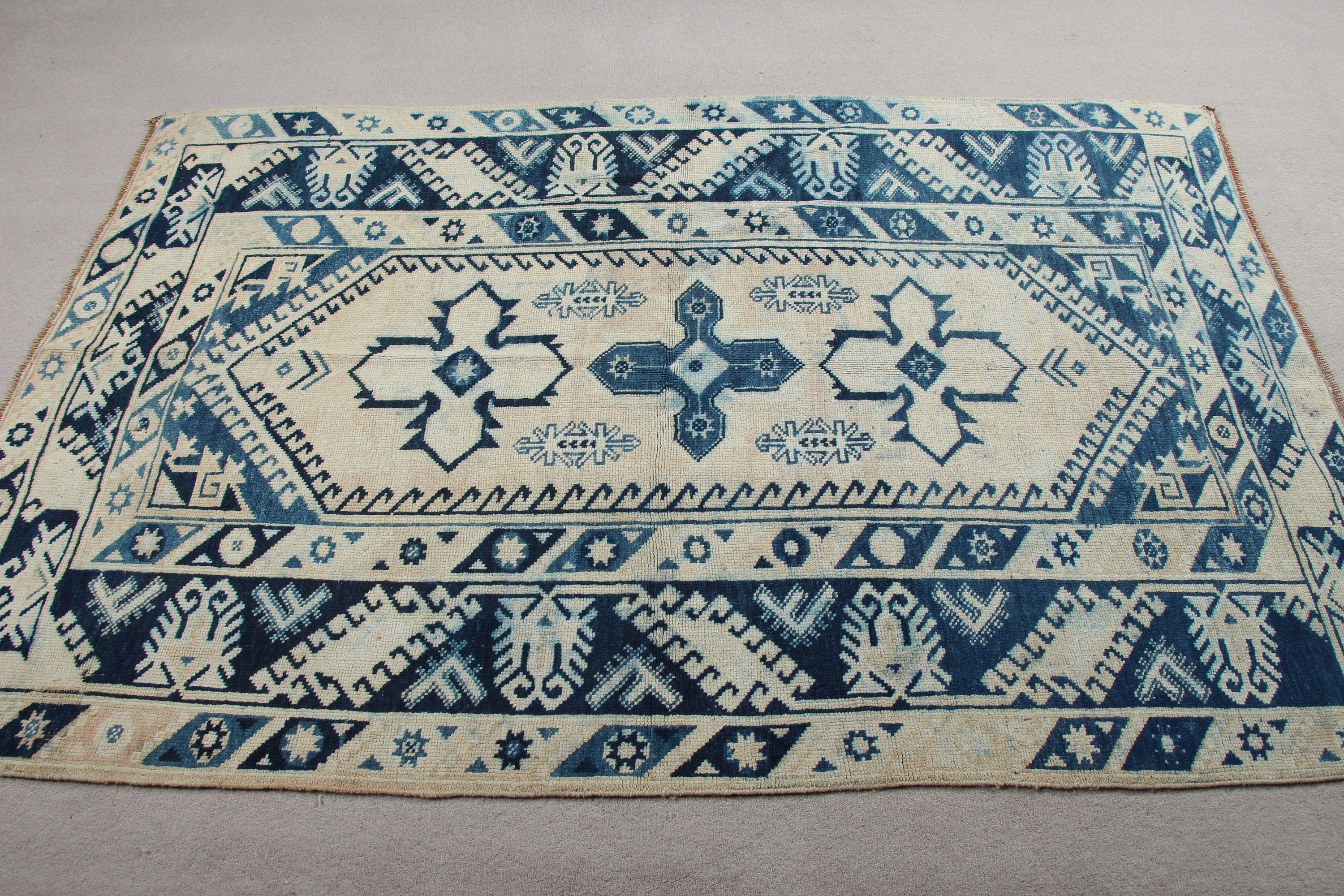 Oriental Rug, Kitchen Rug, Vintage Rug, Rugs for Nursery, Beige Oriental Rug, Aztec Rug, 4.1x6.4 ft Area Rug, Turkish Rugs