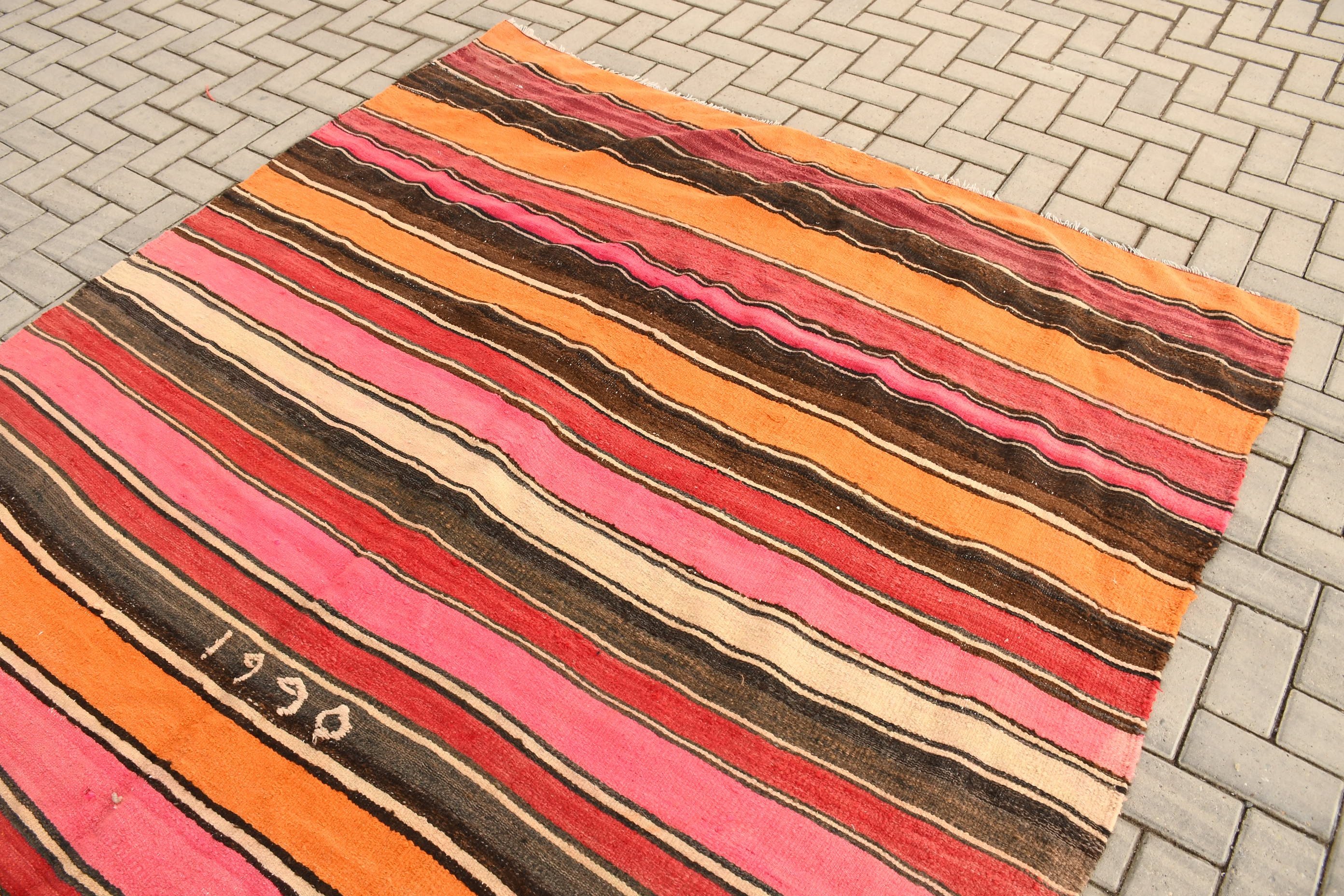 Yün Halılar, Salon Halısı, Kilim, Soğuk Halı, Türk Halısı, Pembe Soğuk Halı, Soyut Halı, Yemek Odası Halısı, Vintage Halı, 6,7x13,1 ft Büyük Boy Halılar