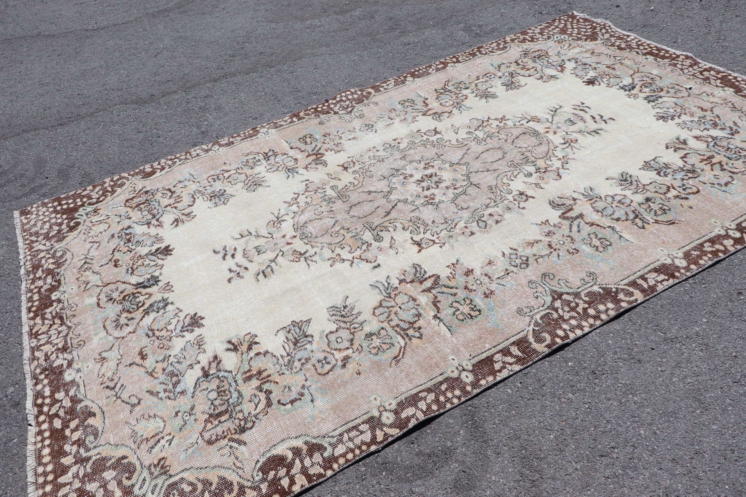 Natural Rug, Oriental Rug, Turkish Rug, Salon Rug, Beige Bedroom Rug, 5.5x9.4 ft Large Rugs, Oushak Rugs, Dining Room Rugs, Vintage Rug