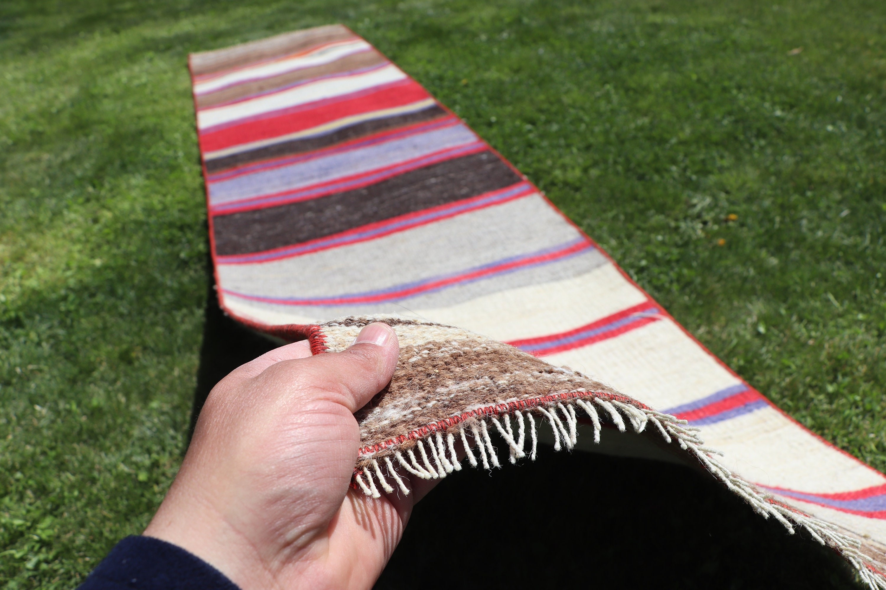 Kilim, Türk Halısı, Bej Havalı Halılar, Oushak Halısı, Vintage Halılar, Merdiven Halıları, Boho Halısı, Koridor Halısı, 1.9x8.4 ft Runner Halısı