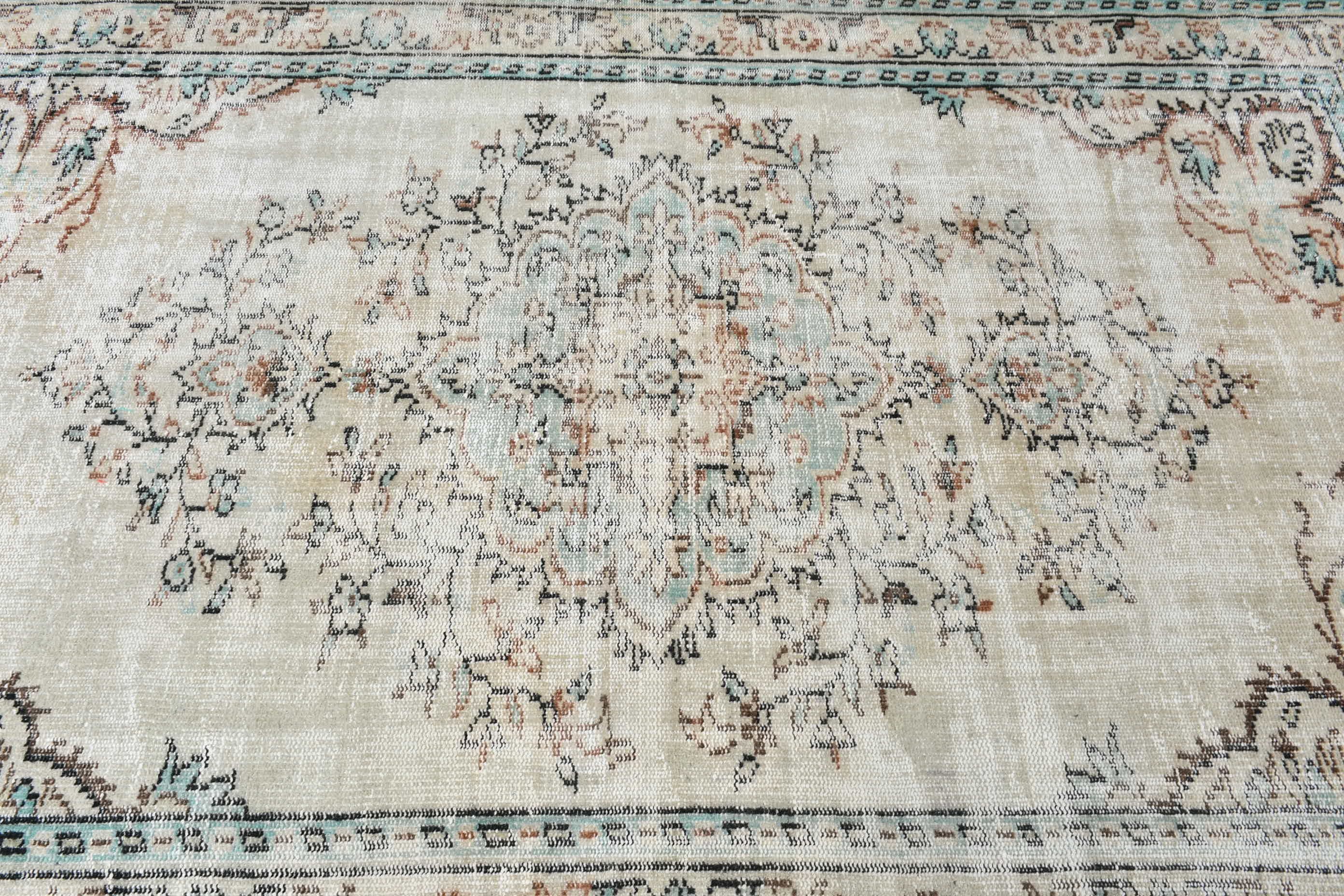 Vintage Halı, Salon Halıları, Türk Halısı, Eski Halı, Yer Halısı, Aztek Halısı, Yeşil 5.4x8 ft Büyük Halı, Yemek Odası Halıları, Oryantal Halı