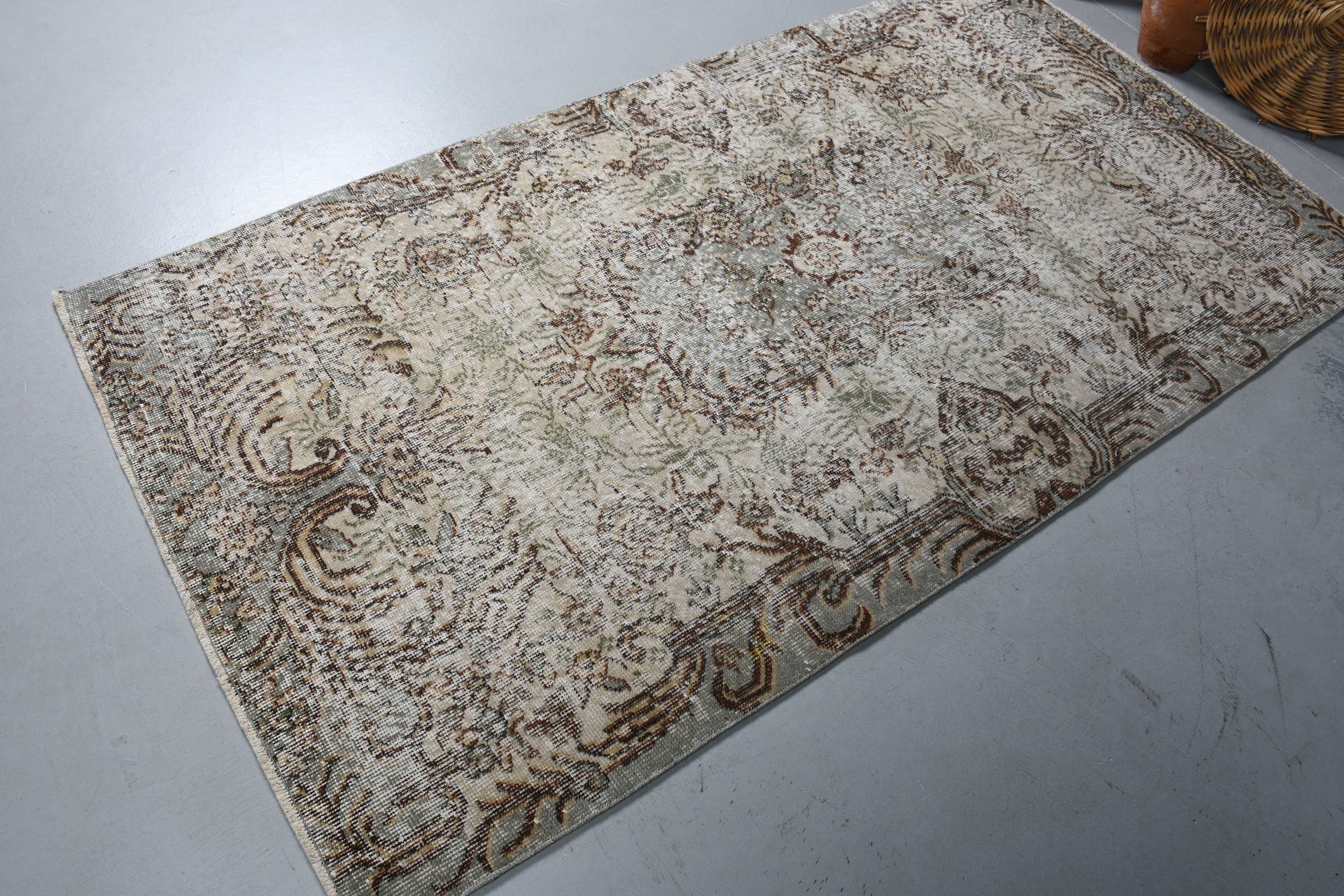 Yemek odası Halı, Bej Oryantal Halı, Ev Halı, Antik Halı, 112x206 cm Oturma odası Halı, Türk Halı, Yemek odası Halı, Oturma odası Halı