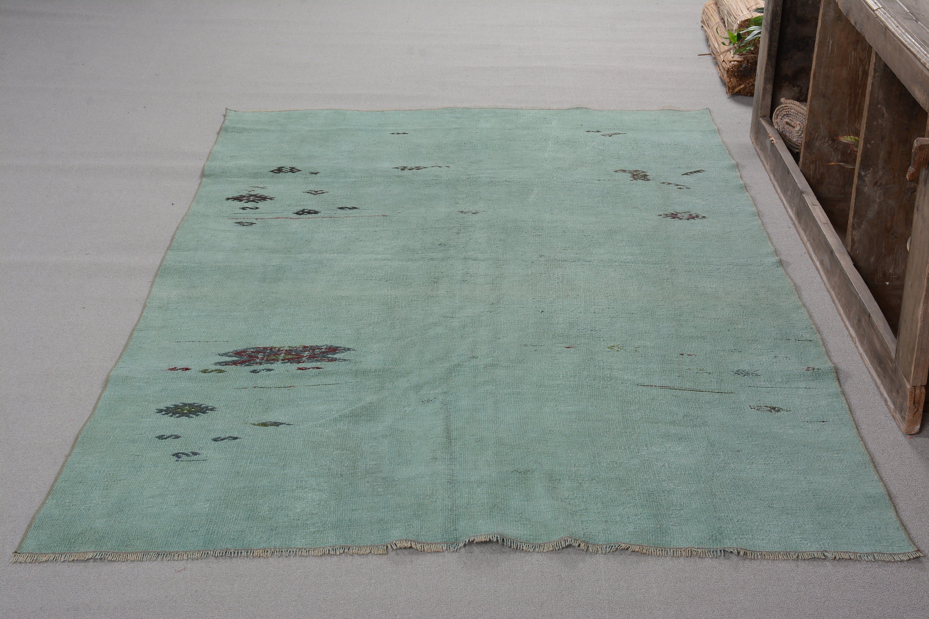 Rugs for Bedroom, Home Decor Rugs, Moroccan Rugs, Turkish Rugs, Green Kitchen Rug, Vintage Rugs, Nursery Rug, Old Rug, 4.6x8.1 ft Area Rugs