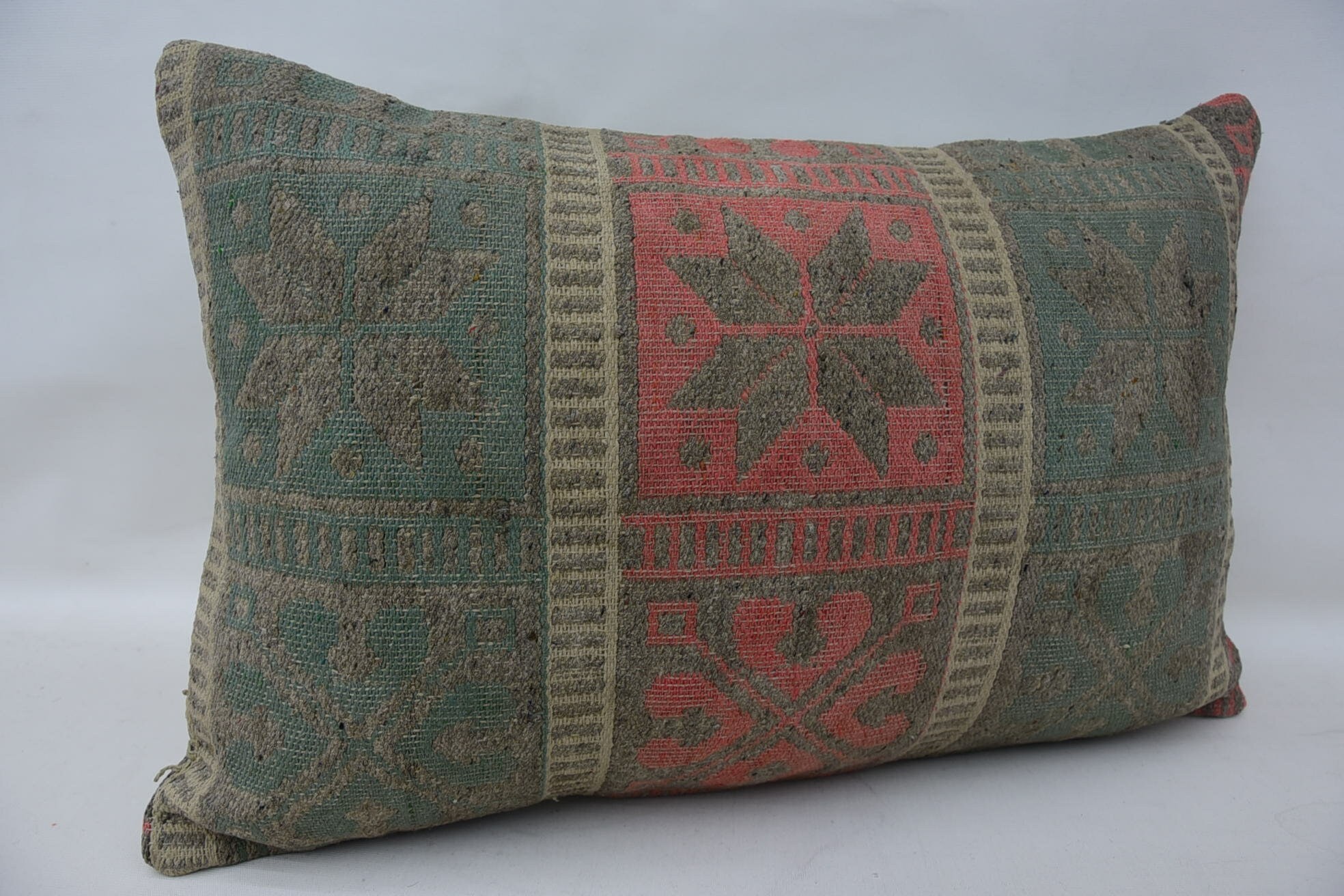 Vintage Kilim Pillow Pillow Sham, Pillow for Couch, Pillow for Sofa, Kilim Cushion Sham, Cotton Cushion, 16"x24" Blue Cushion Cover