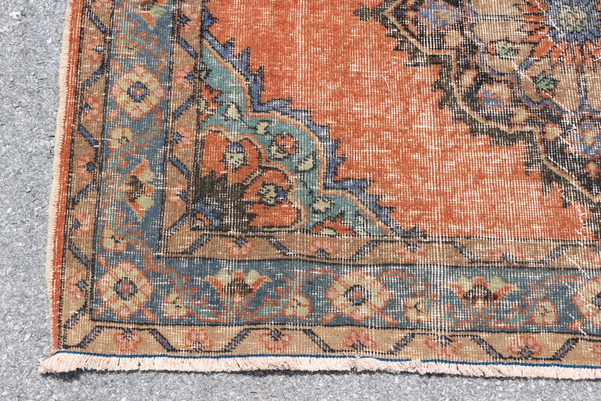 Dining Room Rug, Vintage Rugs, Salon Rugs, 4.9x12.1 ft Large Rug, Turkish Rugs, Orange Floor Rugs, Oriental Rugs, Kitchen Rugs, Pale Rug