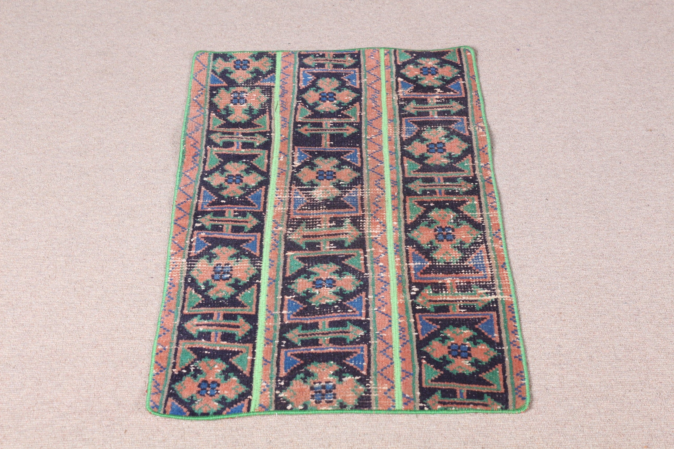 Kapı Paspası Halısı, Yatak Odası Halıları, Oryantal Halı, 1.9x3.2 ft Küçük Halı, Türk Halısı, Siyah Oryantal Halısı, Vintage Halılar, Yurt Halısı, Çocuk Halısı