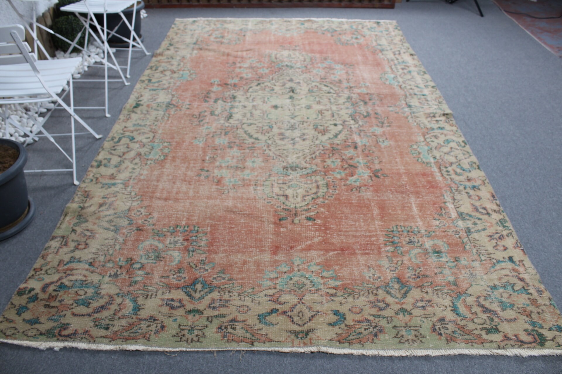 Yemek Odası Halısı, Sevimli Halılar, Anadolu Halıları, Türk Halıları, Salon Halısı, Kırmızı 6.7x10.9 ft Büyük Boy Halılar, Yer Halısı, Vintage Halılar