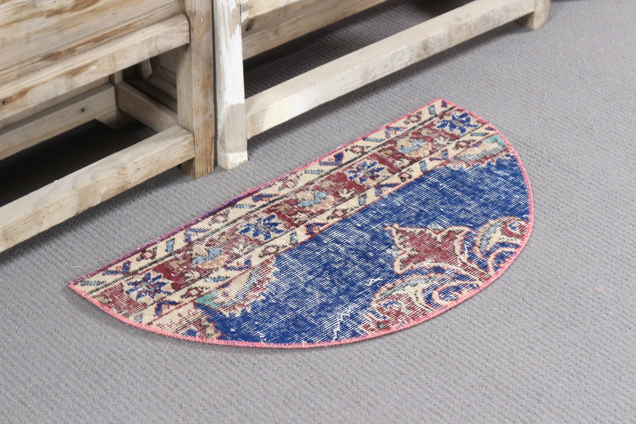 Antique Rug, Turkish Rug, 1.4x2.6 ft Small Rug, Blue Oriental Rug, Vintage Rugs, Wall Hanging Rug, Door Mat Rugs, Boho Rug, Bedroom Rugs