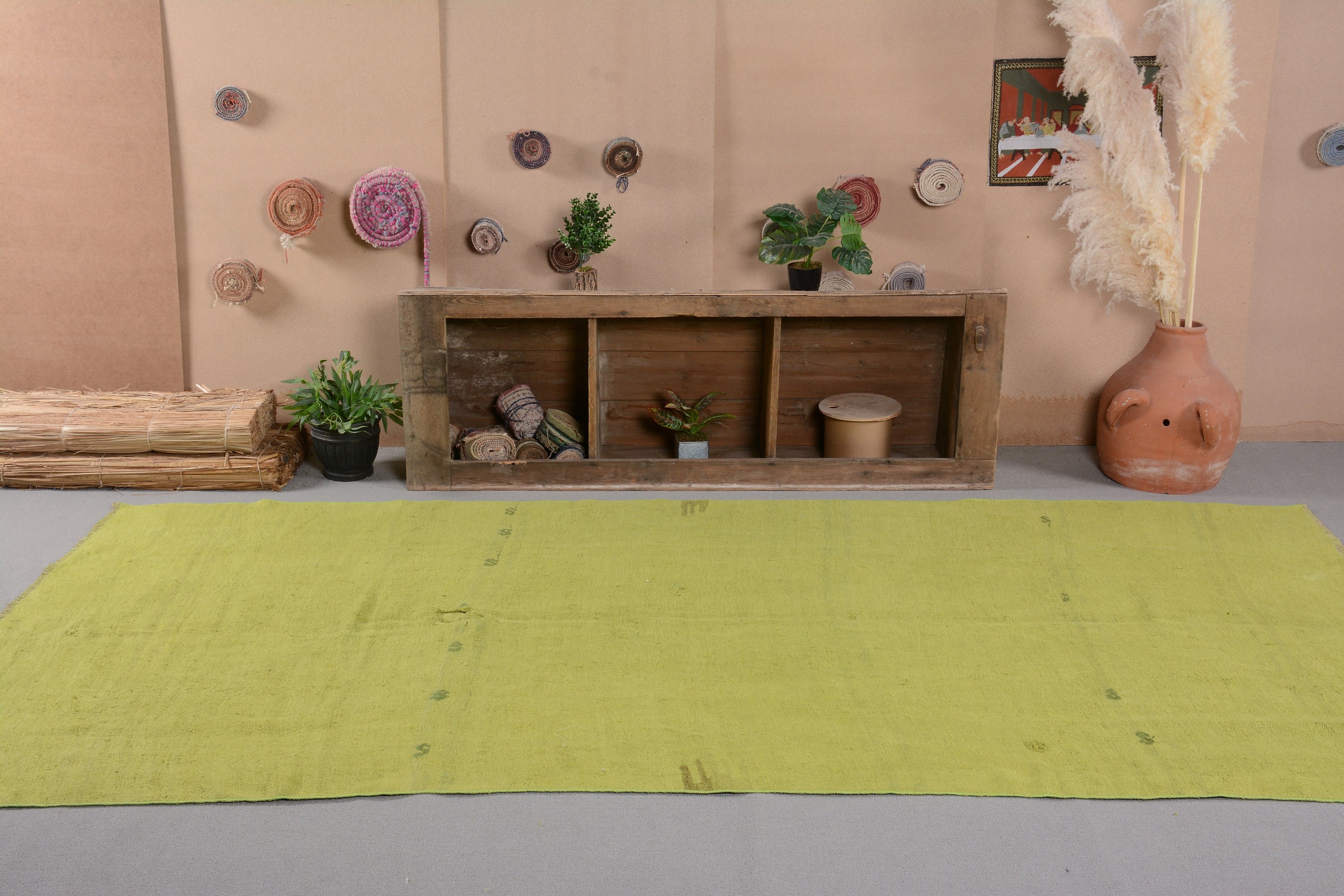 Bedroom Rug, Green Kitchen Rugs, Living Room Rugs, Turkish Rugs, Rugs for Bedroom, Oriental Rug, 5.5x11.7 ft Large Rug, Vintage Rugs