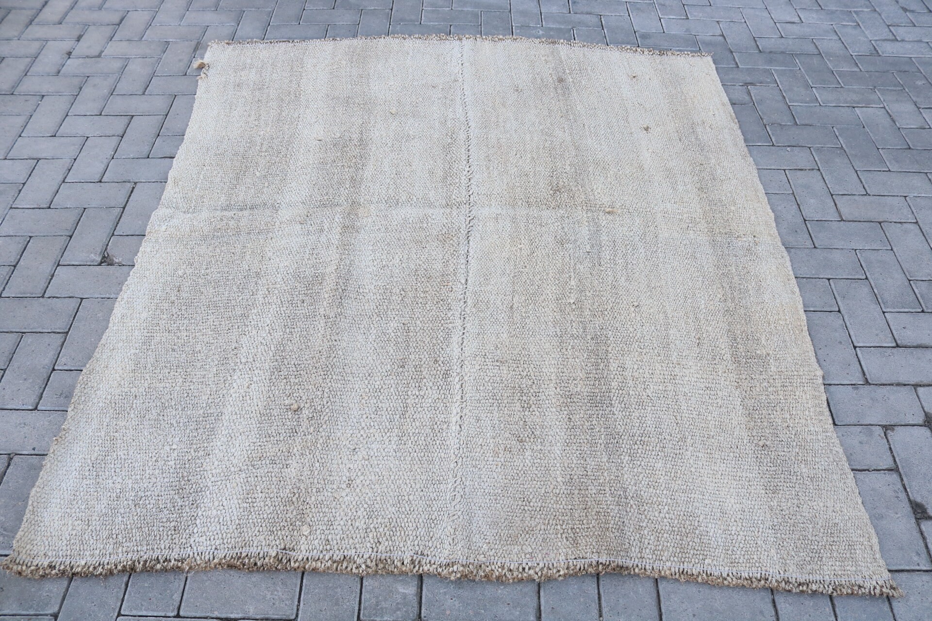 Boho Halı, 5.1x5.5 ft Alan Halıları, Vintage Halılar, Oturma Odası Halıları, Yemek Odası Halısı, Oryantal Halılar, Türk Halısı, İç Mekan Halıları, Yün Halılar