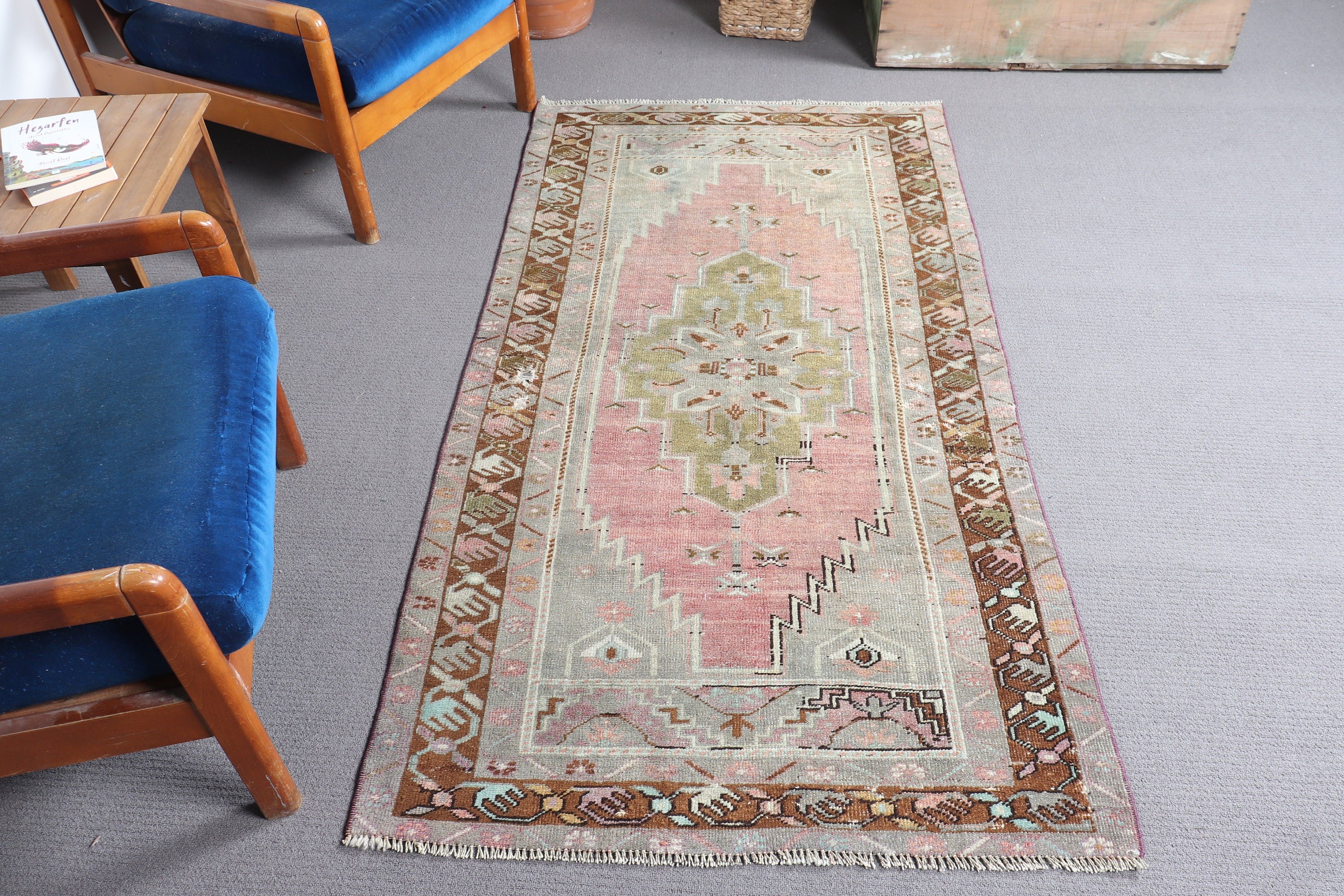 Giriş Halıları, Havalı Halı, Mutfak Halısı, Yeşil Soğuk Halı, Ev Dekorasyonu Halısı, Vintage Halılar, Mutfak Halıları, Türk Halıları, 3,3x6,3 ft Accent Halı