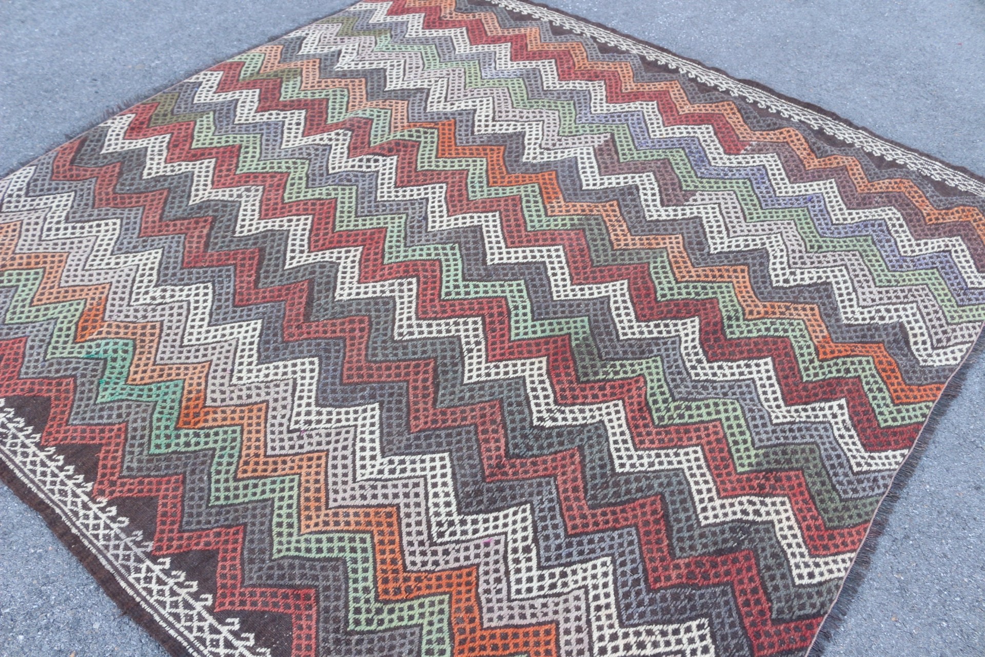 Pastel Halı, Oryantal Halı, Vintage Halı, Kilim, 7.4x7.1 ft Büyük Halı, Salon Halıları, Kırmızı Oryantal Halı, Antika Halı, Türk Halıları, Yatak Odası Halısı