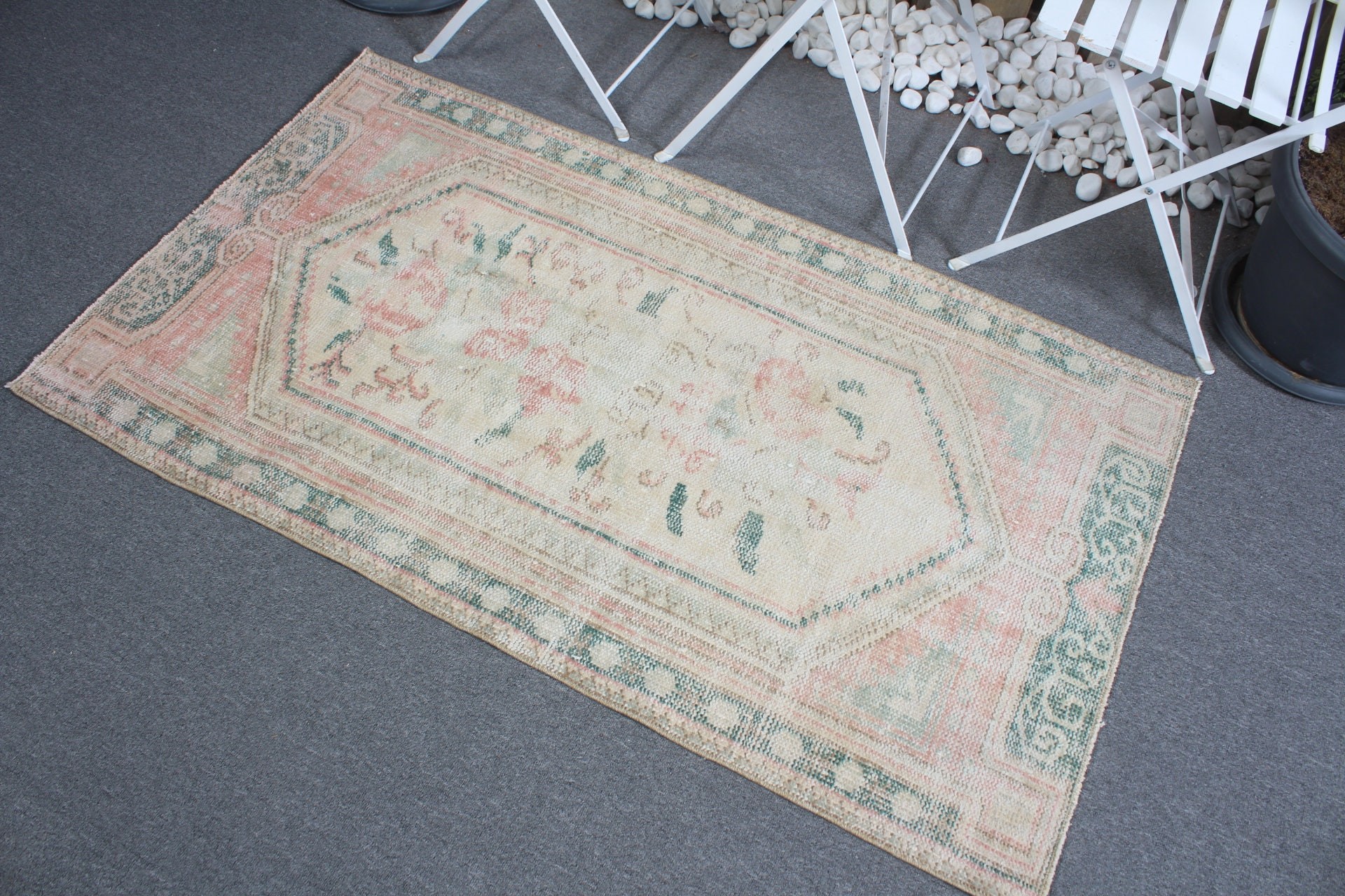 Nursery Rugs, Rugs for Wall Hanging, Vintage Rug, 2.8x4.9 ft Small Rug, Wool Rug, Turkish Rugs, Bedroom Rug, Green Kitchen Rug, Entry Rug