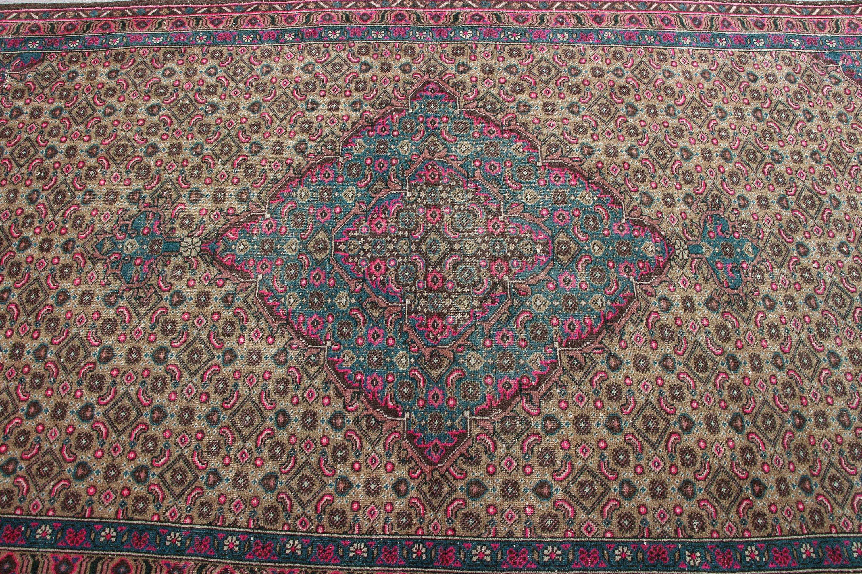 Yer Halısı, Bronz Oryantal Halı, Vintage Halı, Soluk Halı, 4.4x9 ft Alan Halısı, Yemek Odası Halıları, Mutfak Halısı, Ev Dekor Halısı, Türk Halısı