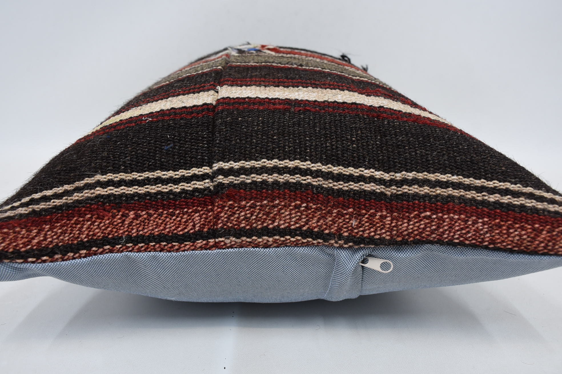 Nautical Throw Cushion, Antique Pillows, Boho Pillow Sham Cover, Muted Cushion Case, Kilim Cushion Sham, 16"x24" Brown Pillow