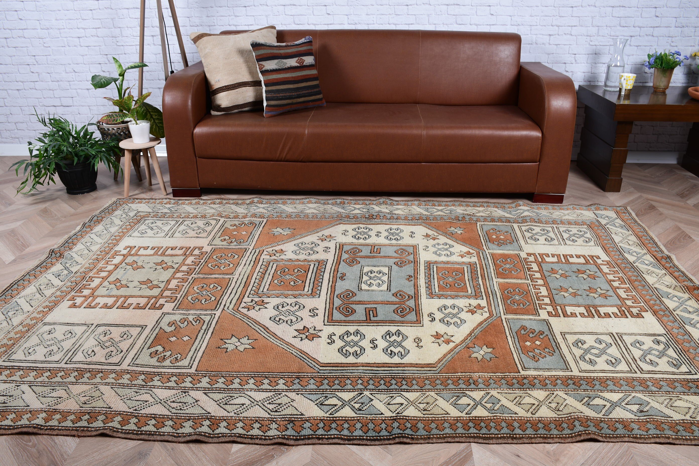 Brown Moroccan Rugs, Turkish Rug, Pale Rug, Vintage Rug, Bedroom Rug, 5.5x8.4 ft Large Rug, Home Decor Rugs, Living Room Rug, Oriental Rugs