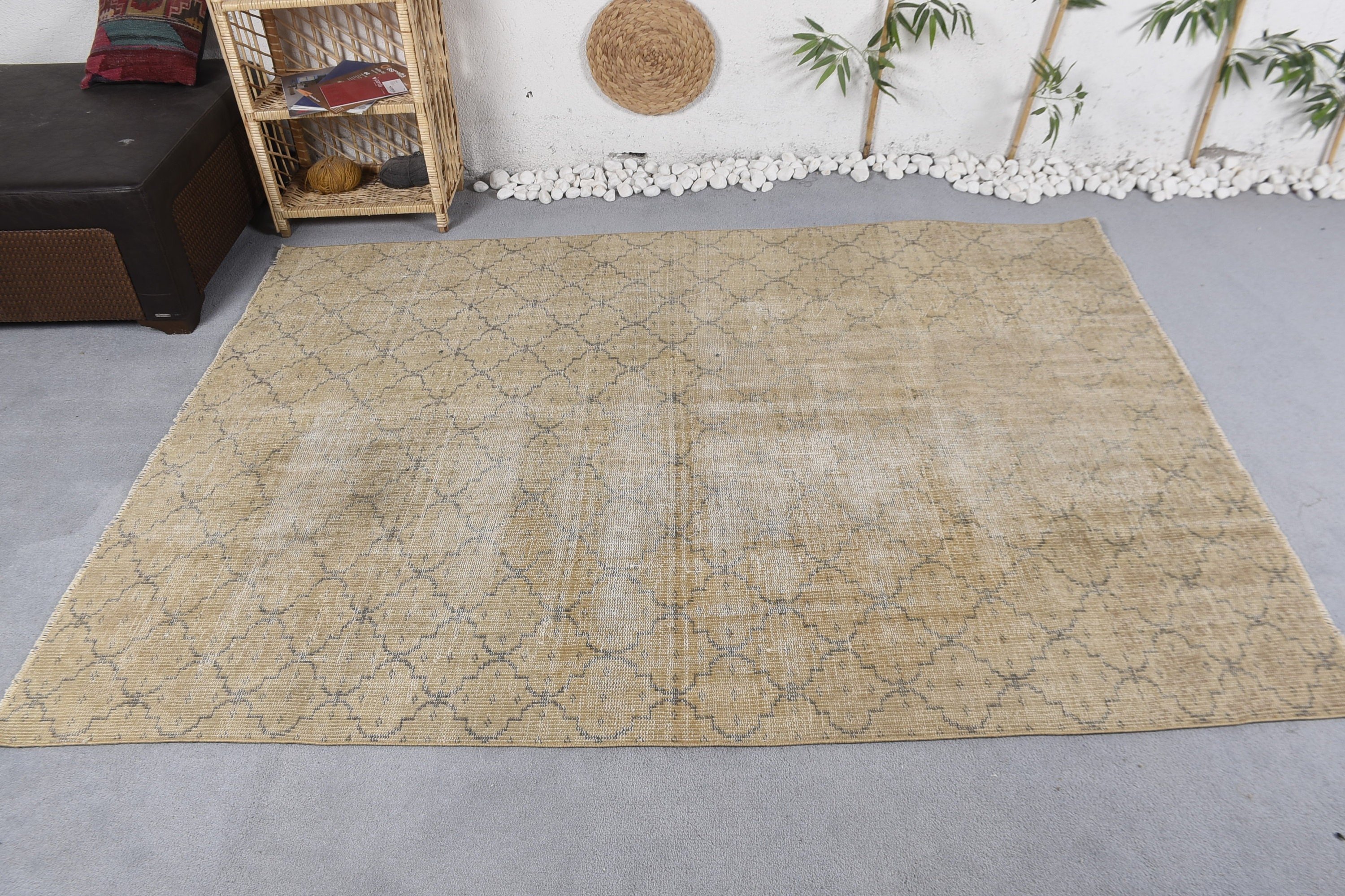 Dining Room Rugs, Bronze Home Decor Rug, 5.4x7.4 ft Area Rugs, Turkish Rug, Vintage Rug, Bedroom Rugs, Oriental Rug, Anatolian Rug