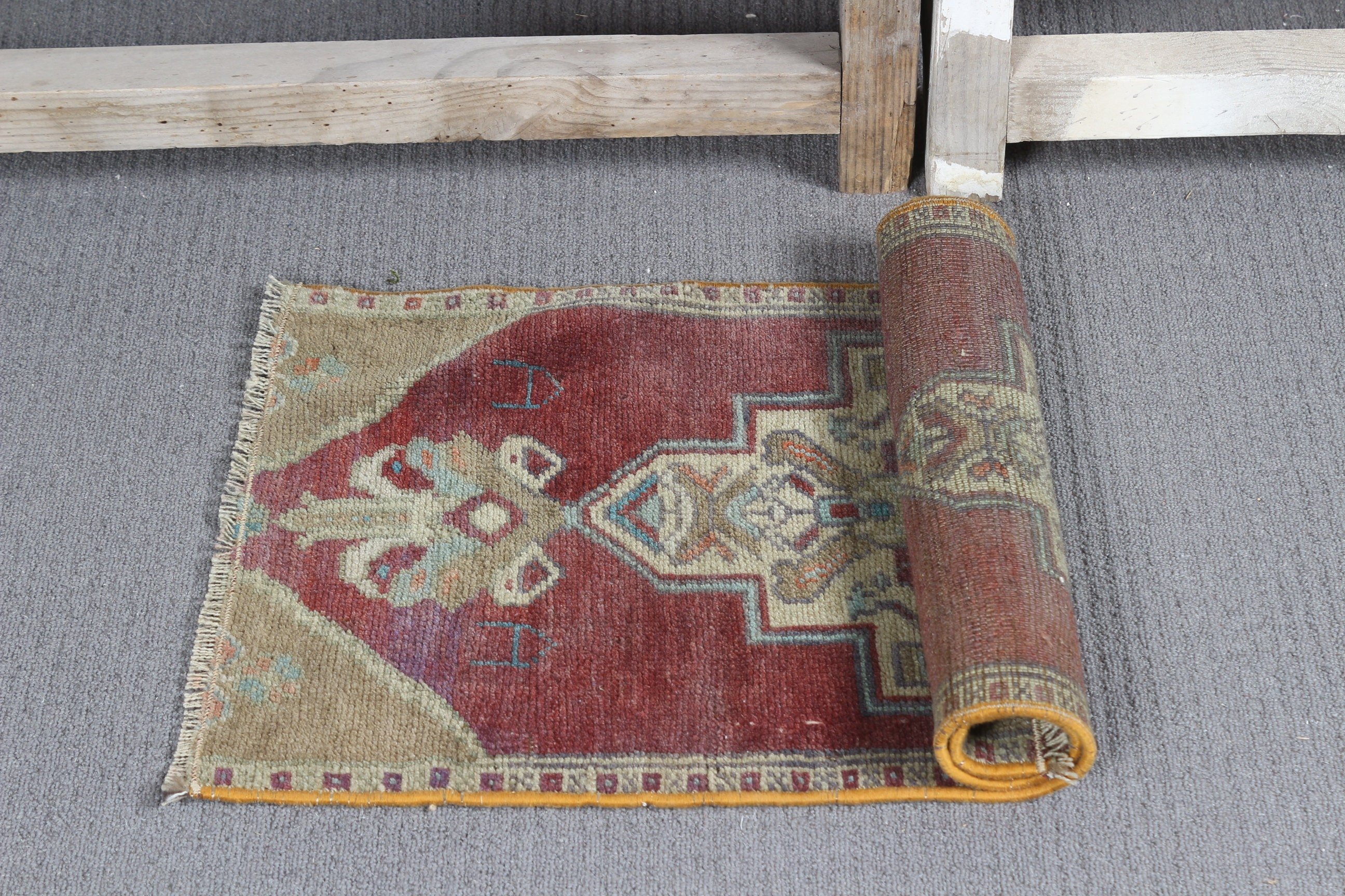 Bedroom Rug, Vintage Rugs, Antique Rug, Brown Oriental Rugs, Outdoor Rugs, Car Mat Rug, Oushak Rugs, Turkish Rug, 1.3x2.6 ft Small Rugs