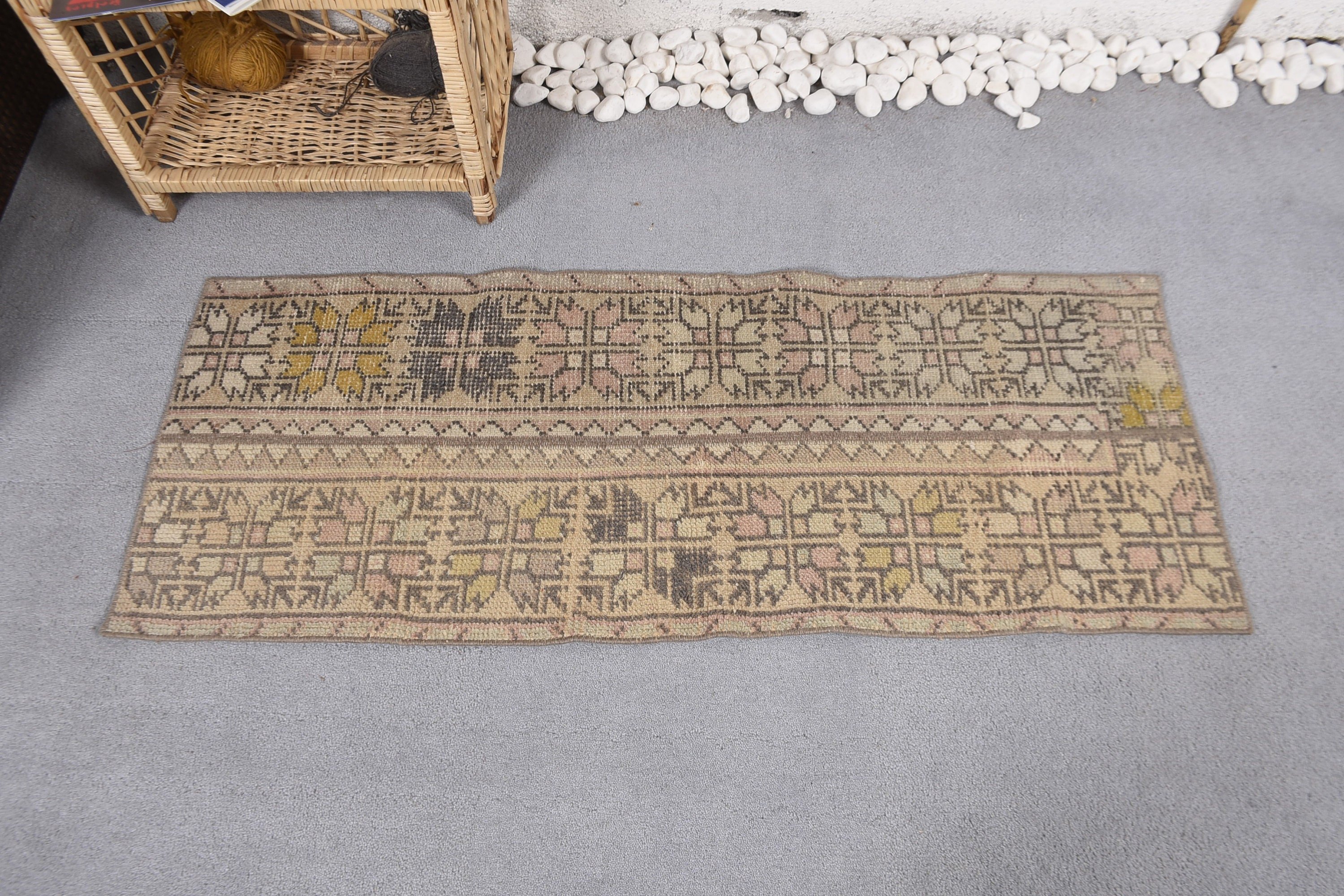 Door Mat Rugs, Aztec Rugs, Luxury Rugs, Beige Anatolian Rugs, Bathroom Rugs, 1.6x4.2 ft Small Rugs, Turkish Rugs, Vintage Rug, Moroccan Rug