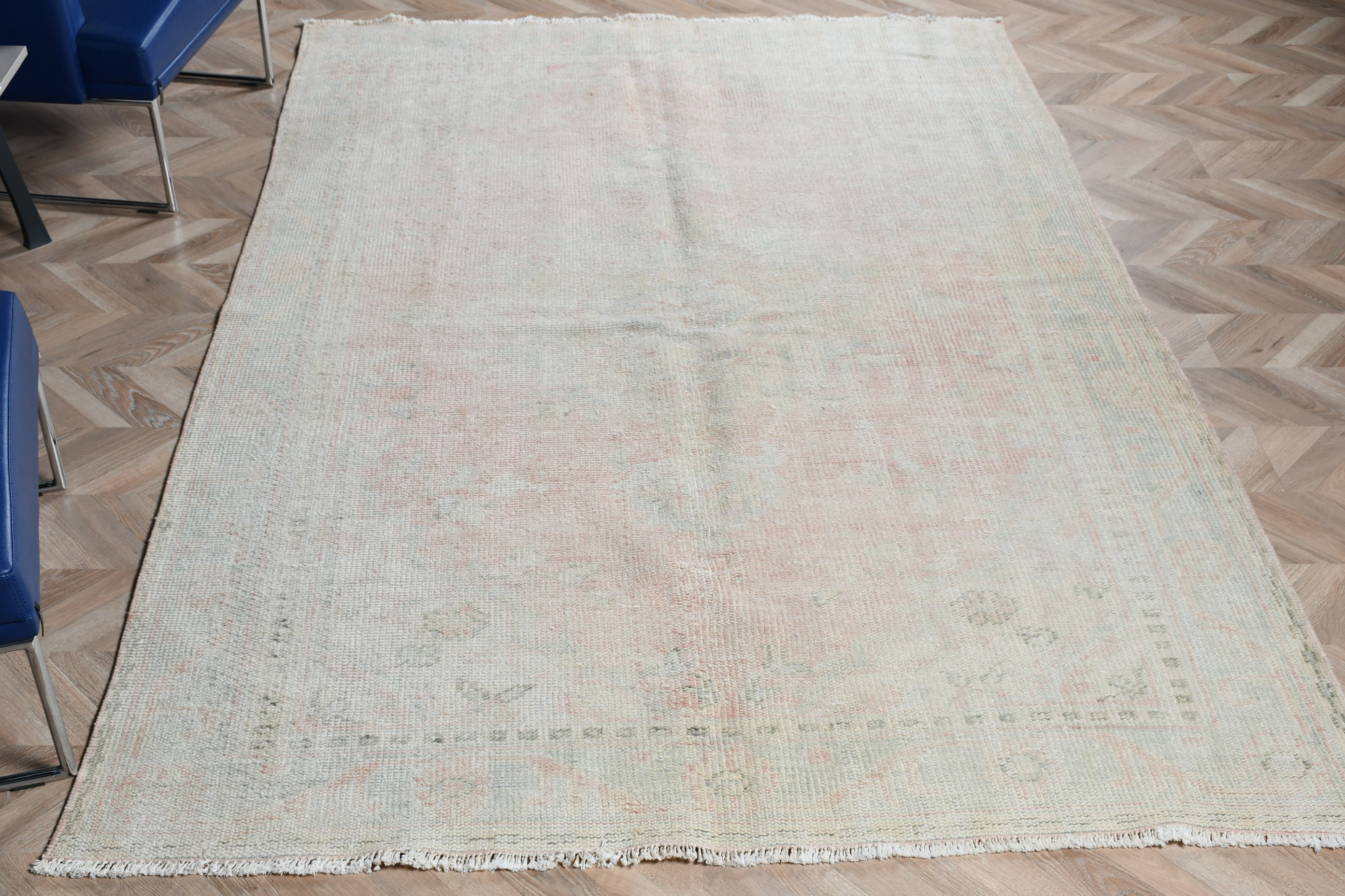 5.9x9.2 ft Büyük Halı, Vintage Halılar, Bej Oushak Halı, Salon Halısı, Yatak Odası Halısı, Yemek Odası Halıları, Yer Halısı, Anadolu Halısı, Türk Halıları