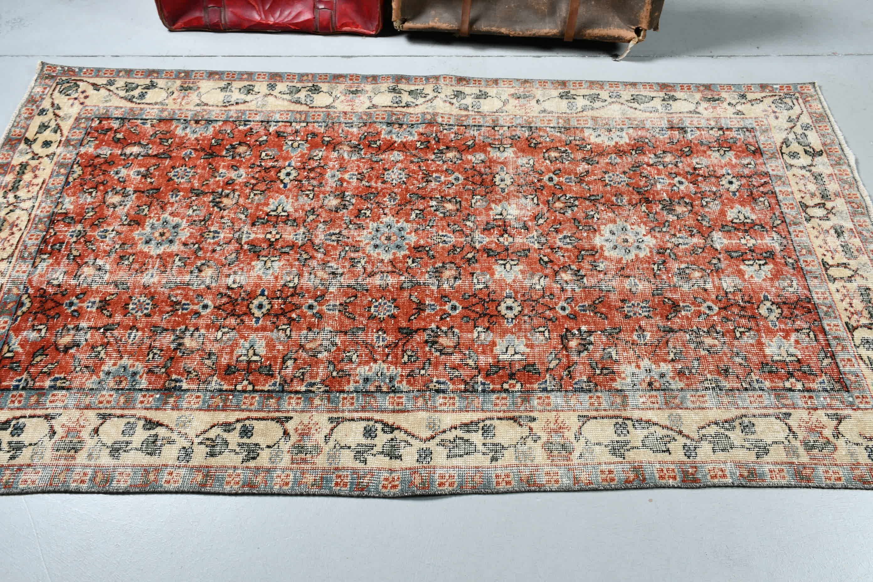 Anatolian Rugs, Boho Area Rug Rugs, Vintage Rug, Brown Cool Rug, Home Decor Rug, 3.9x6.9 ft Area Rug, Turkish Rugs, Bedroom Rugs, Floor Rug