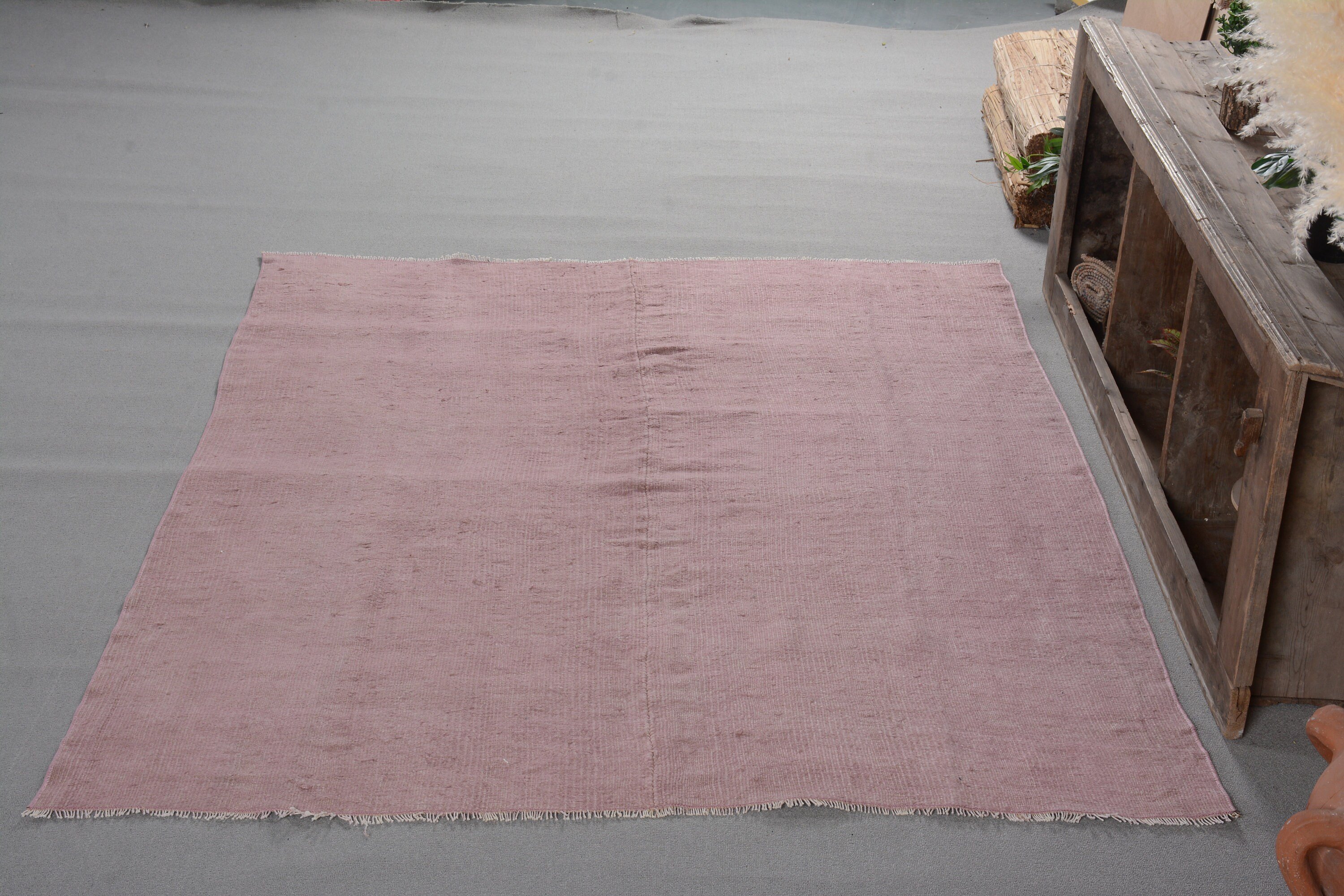 Yatak Odası Halıları, Vintage Halı, Yemek Odası Halısı, Pembe 5.6x7 ft Alan Halıları, Yatak Odası Halıları, Havalı Halı, Türk Halıları, Eklektik Halı