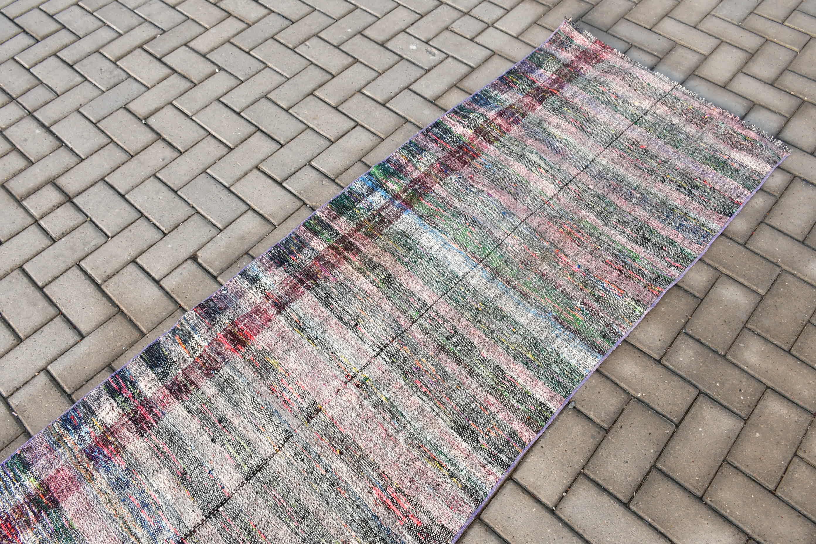 Vintage Halı, Mutfak Halıları, Yer Halısı, Mor Yün Halılar, 2.5x9.8 ft Runner Halısı, Kilim, Merdiven Halıları, Koridor Halıları, Özel Halılar, Türk Halısı