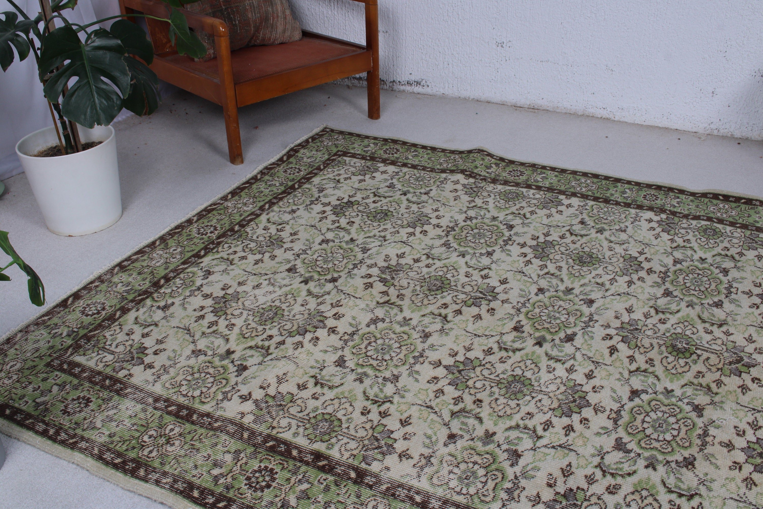 Türk Halıları, Kahverengi Zemin Halısı, Yer Halıları, Salon Halısı, Geometrik Halı, Vintage Halılar, Büyük Boho Halıları, 5.7x8.9 ft Büyük Halı, Aztek Halıları