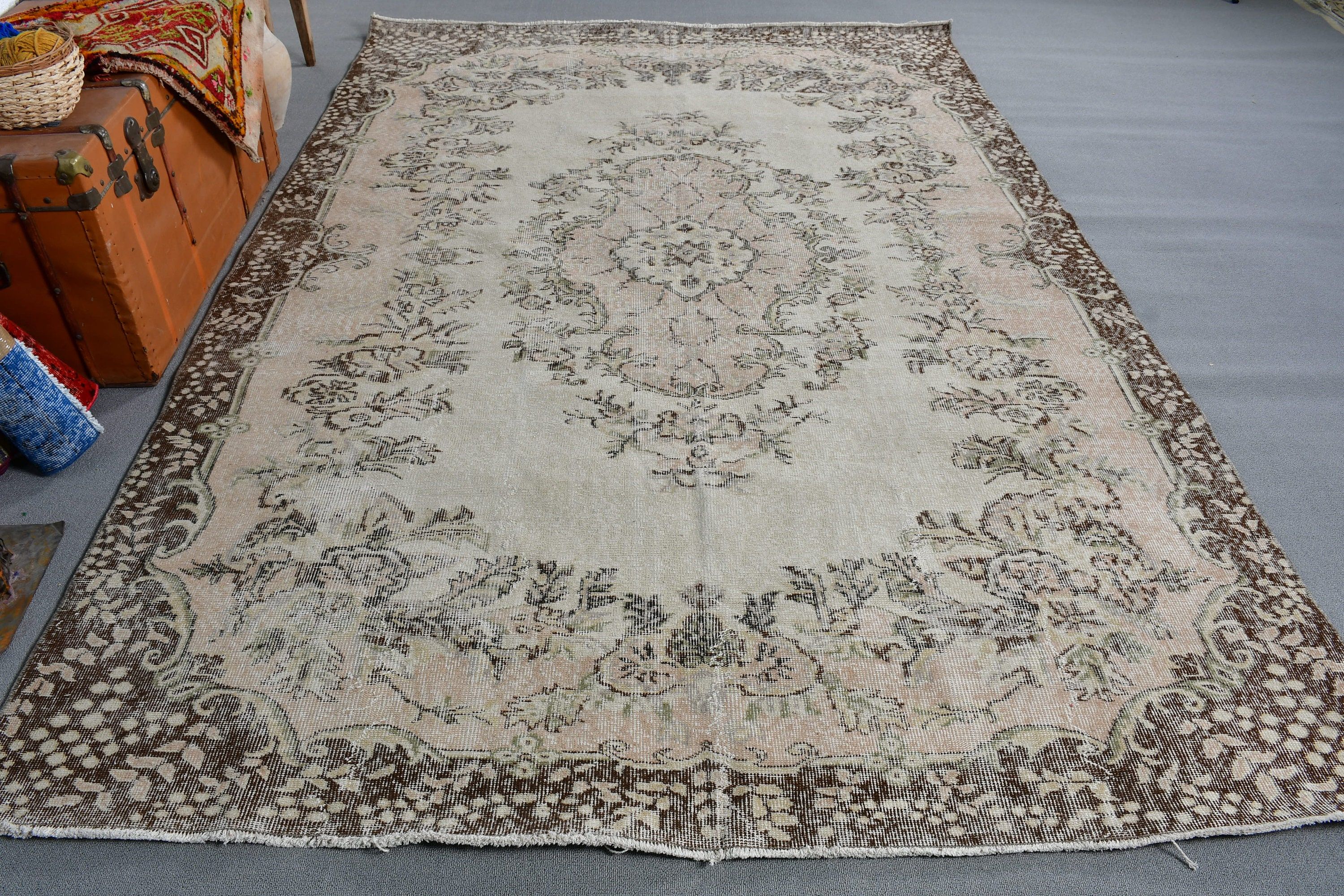 Living Room Rug, 6.7x9.7 ft Large Rug, Rugs for Bedroom, Dining Room Rugs, Wool Rugs, Turkish Rug, Floor Rug, Aztec Rugs, Vintage Rug